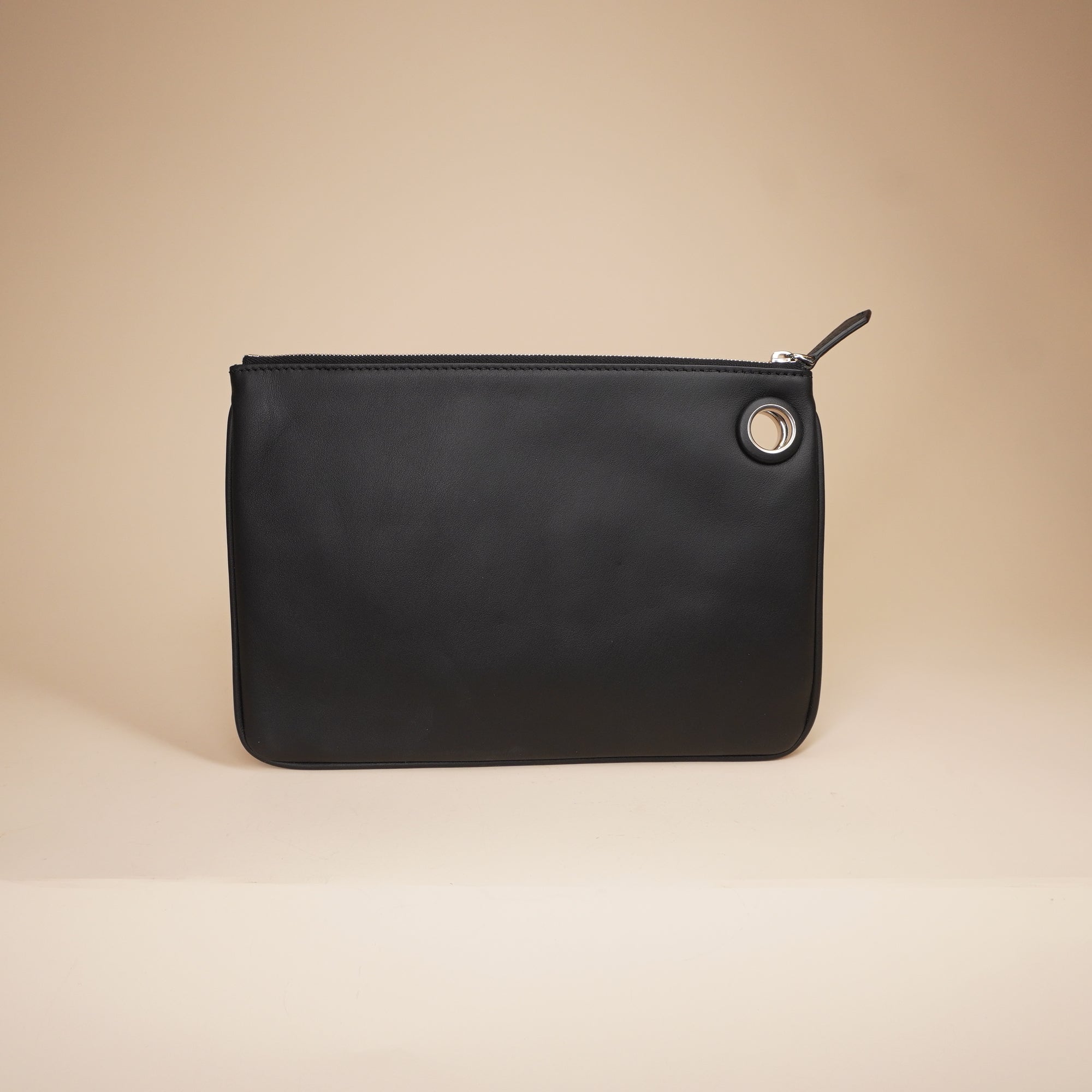 PRE-OWNED FF Triplette Pouch Set Calfskin with Zucca Velvet
