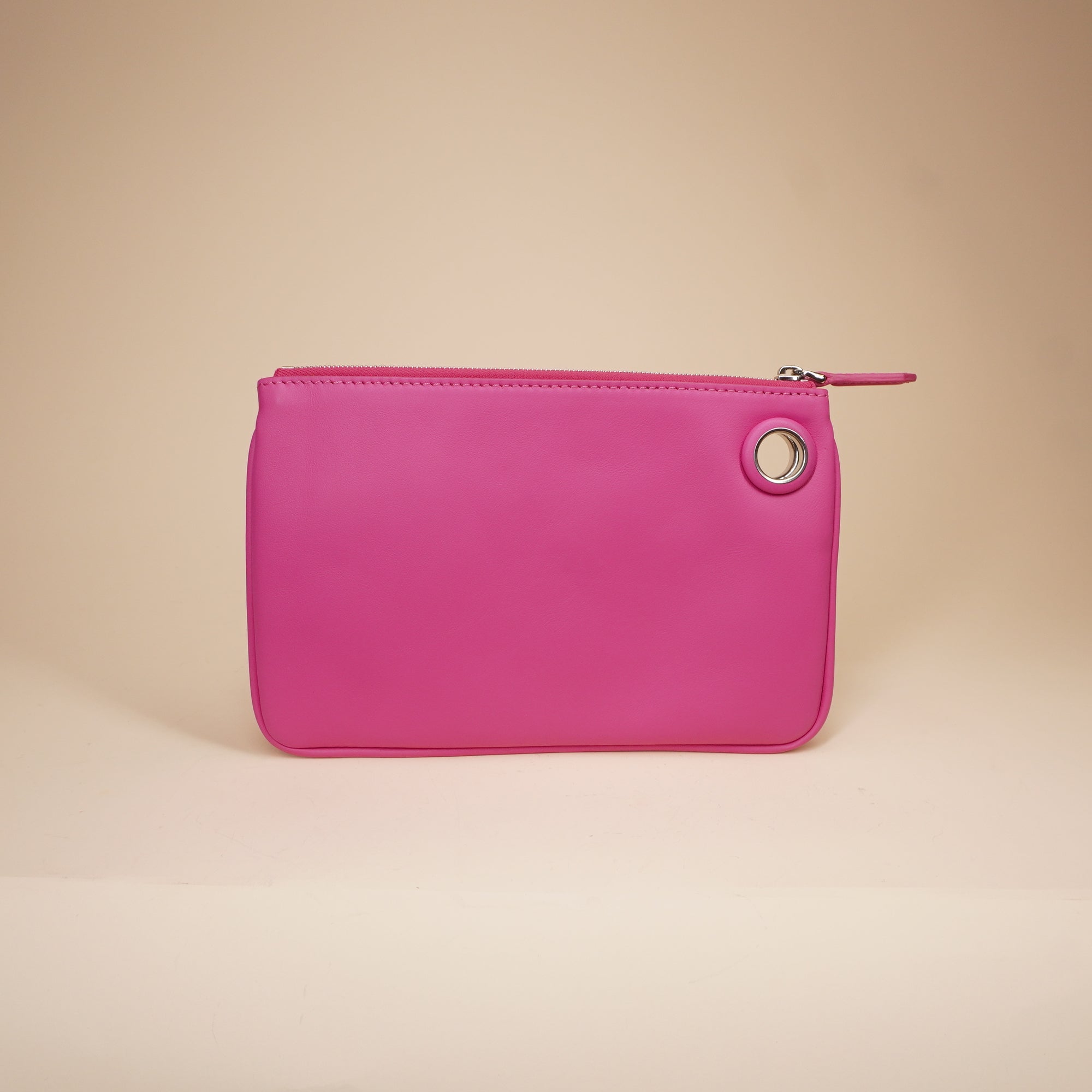 PRE-OWNED FF Triplette Pouch Set Calfskin with Zucca Velvet