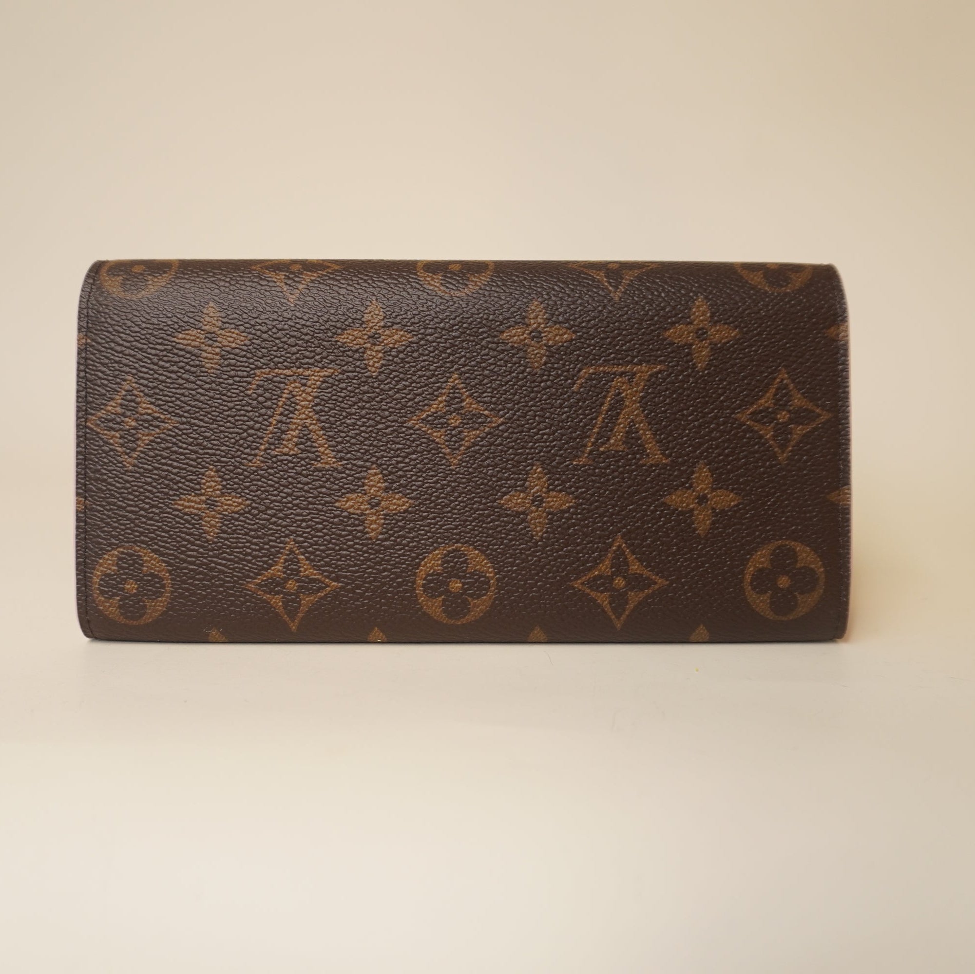 PRE-OWNED LV Monogram Bloom Flower Emilie Wallet Fuchsia