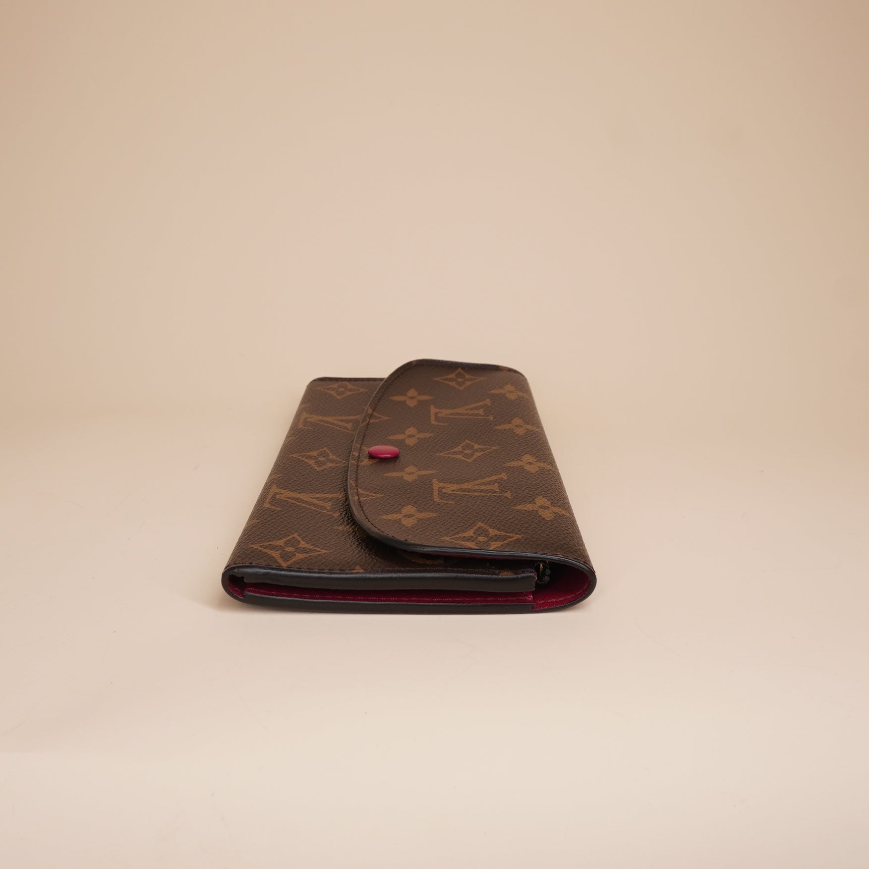 PRE-OWNED LV Monogram Canvas Fuchsia Emilie Wallet
