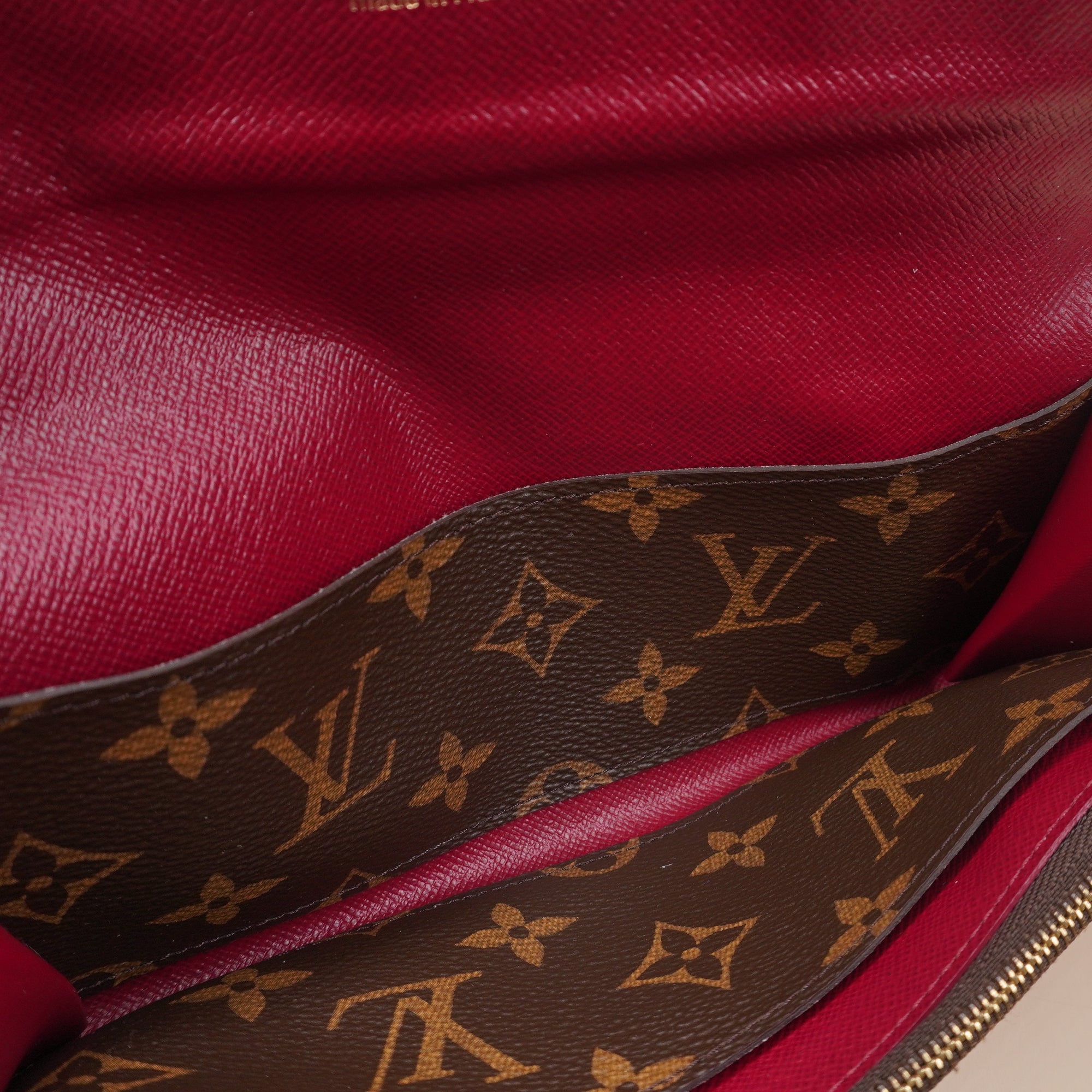 PRE-OWNED LV Monogram Canvas Fuchsia Emilie Wallet