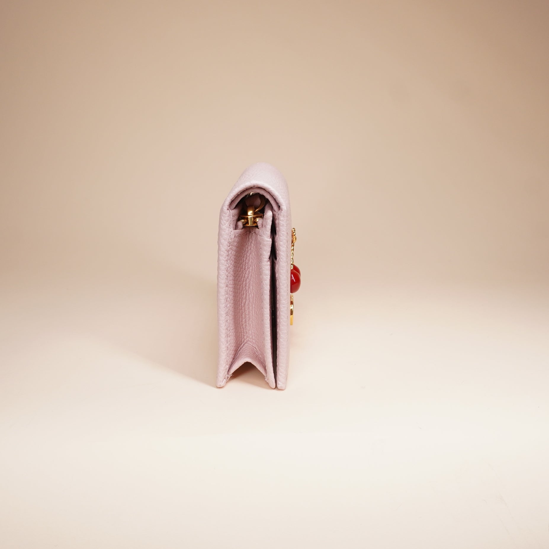 PRE-OWNED Beige Leather Wallet Cherryfic