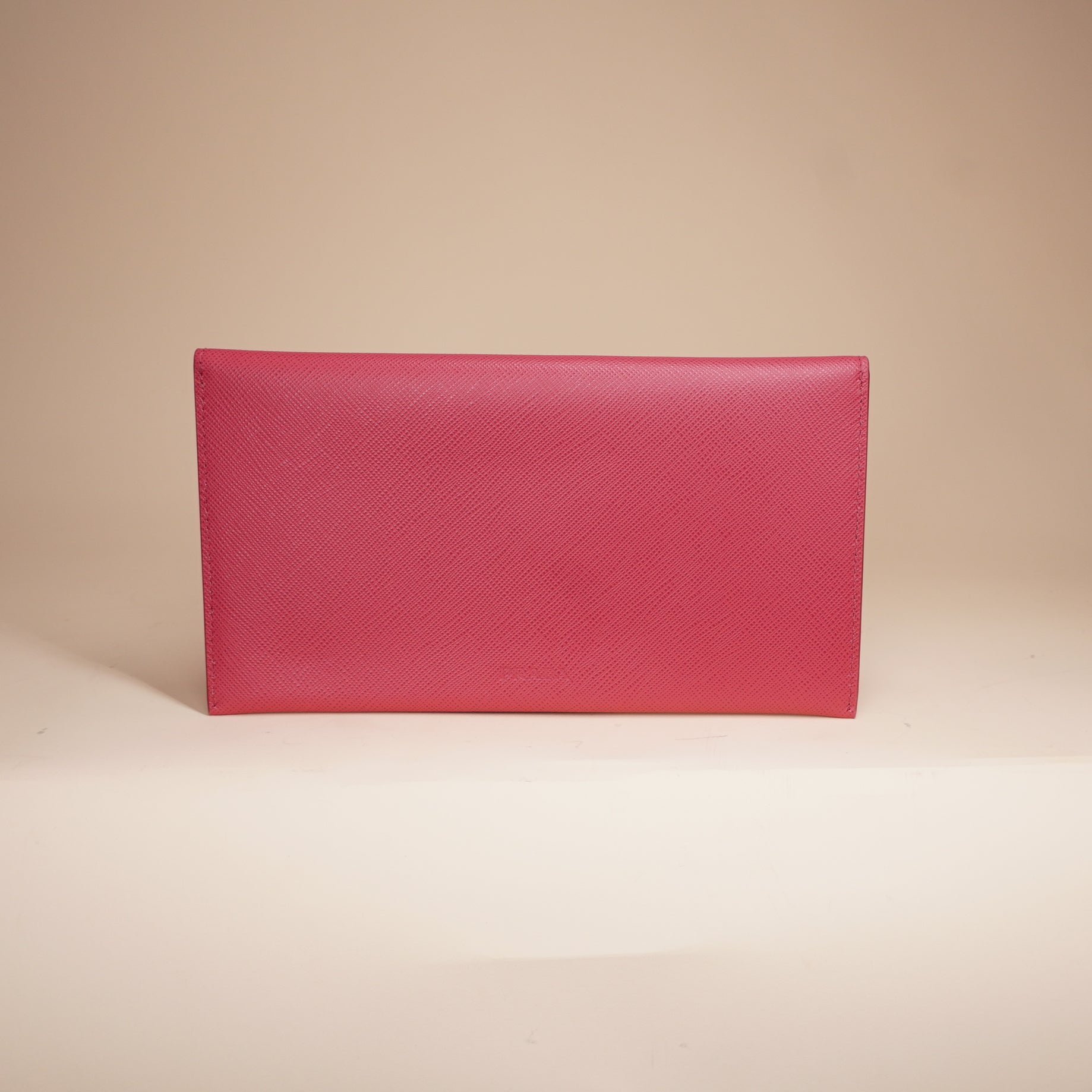 PRE-OWNED Red Saffiano Leather Clutch, Wallet, Coin Purse Set