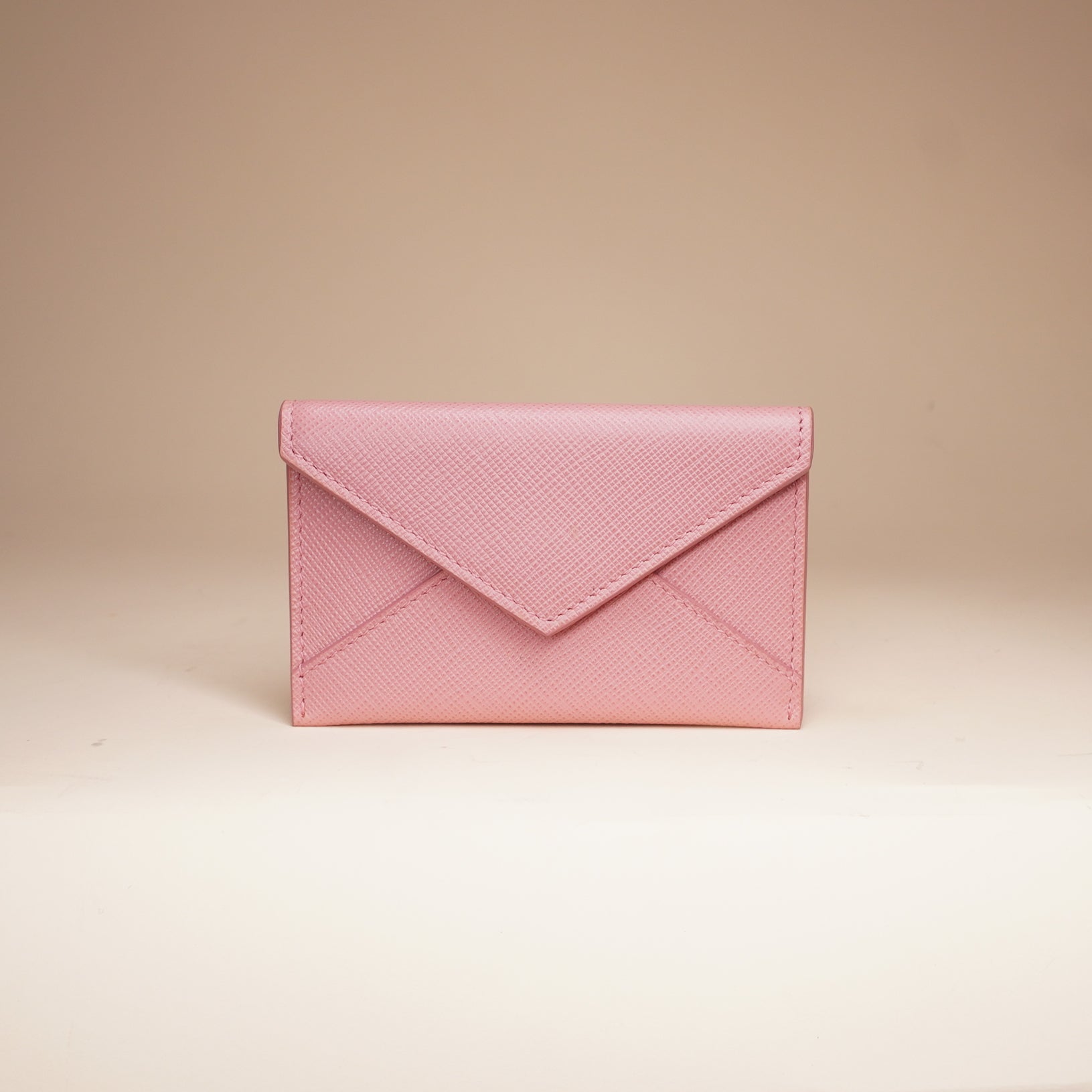 PRE-OWNED Red Saffiano Leather Clutch, Wallet, Coin Purse Set