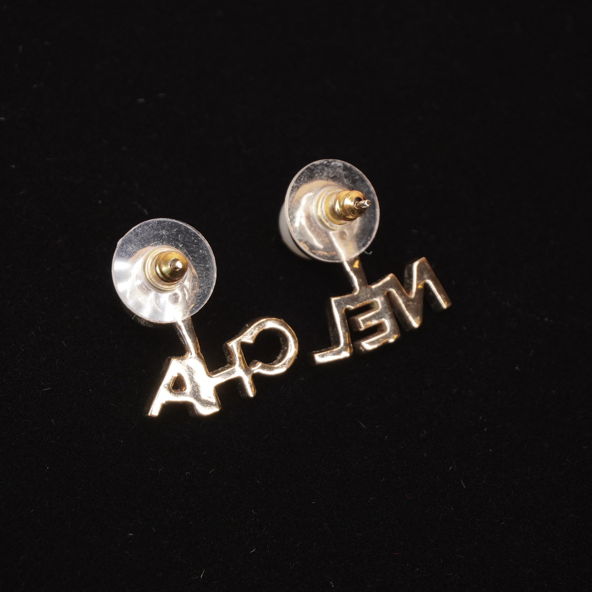 PRE-OWNED CC Pearl Crystal Logo Earrings Gold Pearly White