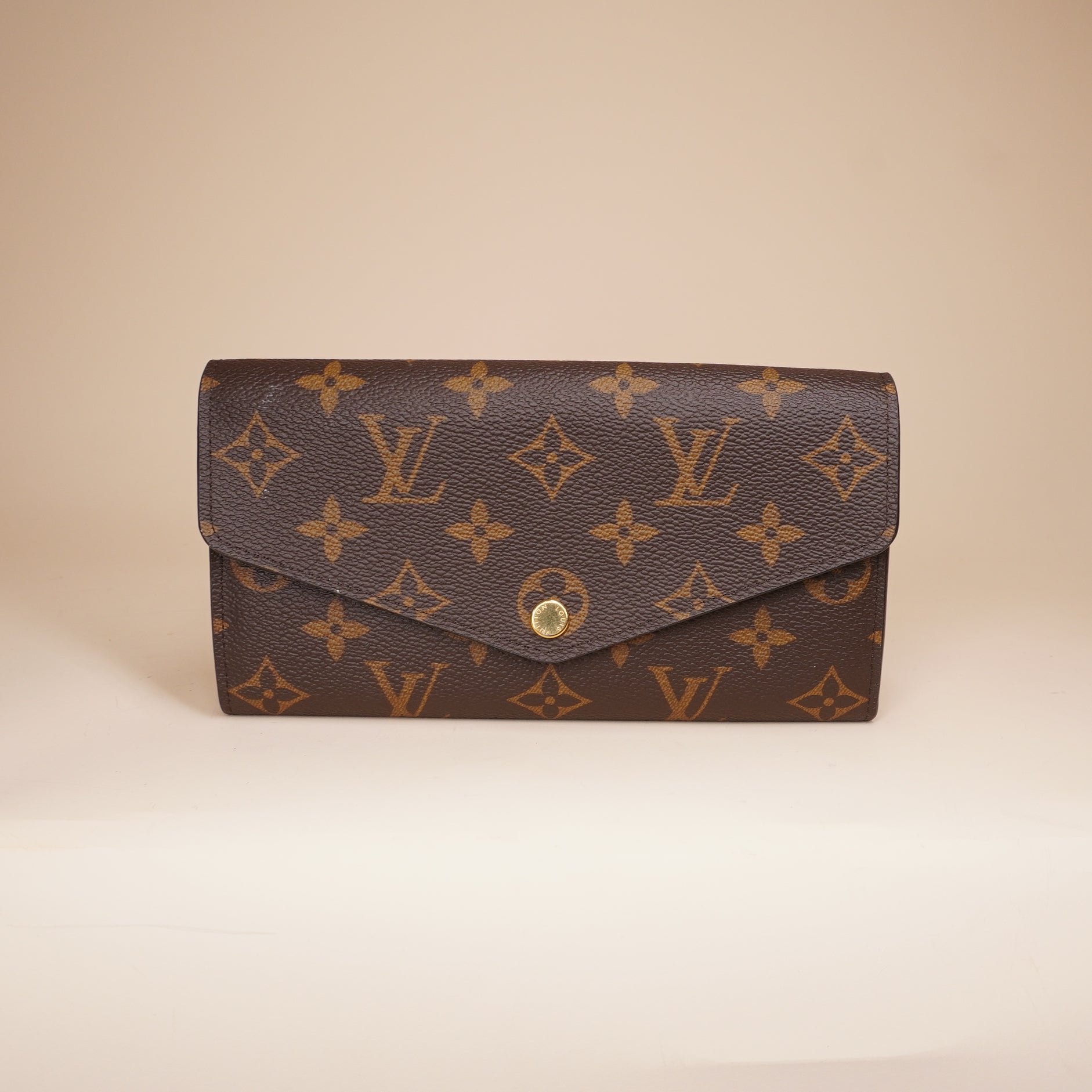 PRE-OWNED LV Monogram Canvas Sarah Wallet