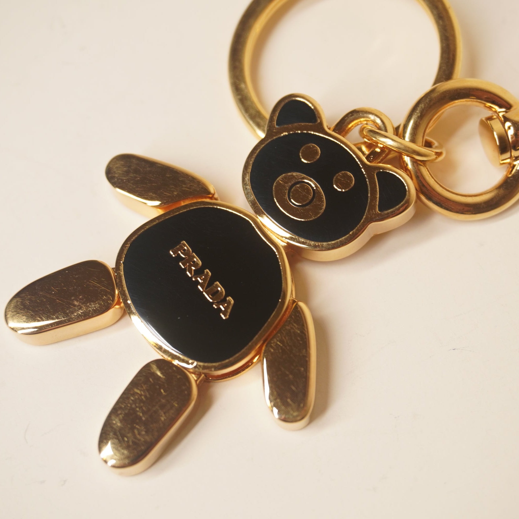 PRE-OWNED Goldtone Metal Bear Key Chain Charm 