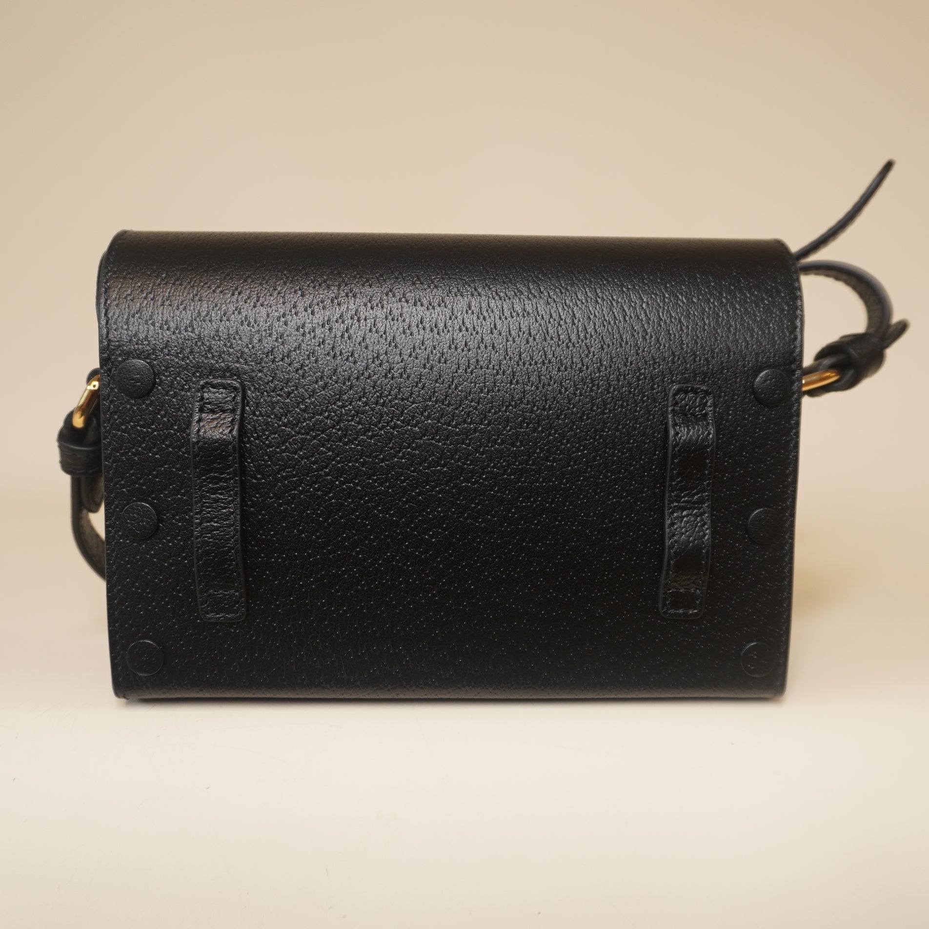 PRE-OWNED GG Black Calfskin Horsebit 1955 Shoulder Bag
