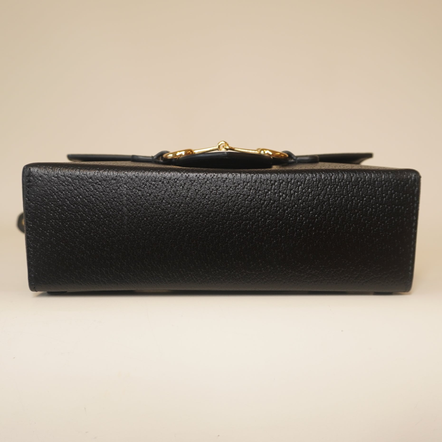 PRE-OWNED GG Black Calfskin Horsebit 1955 Shoulder Bag