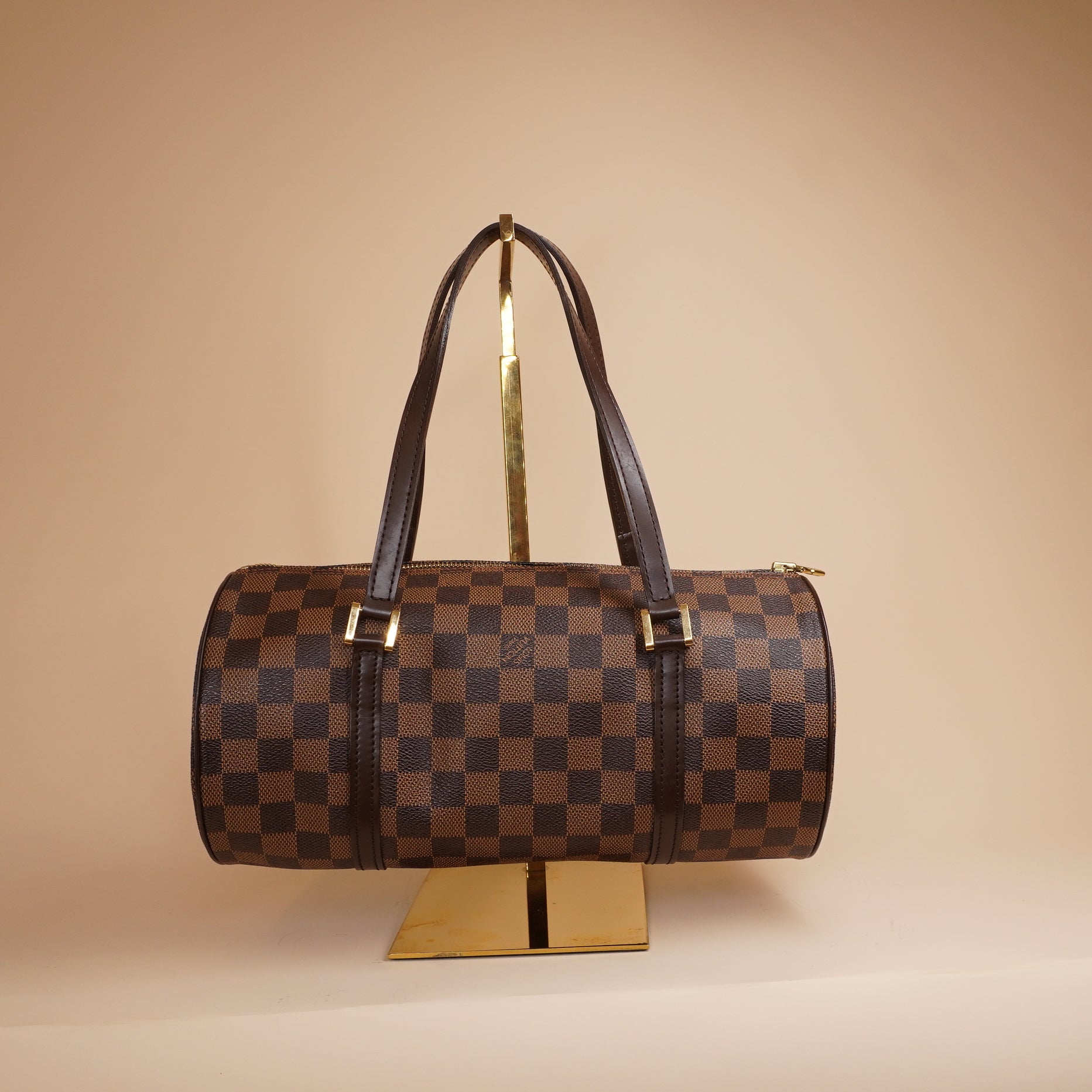PRE-OWNED LV Damier Canvas Papillon 30 Bag with Pochette