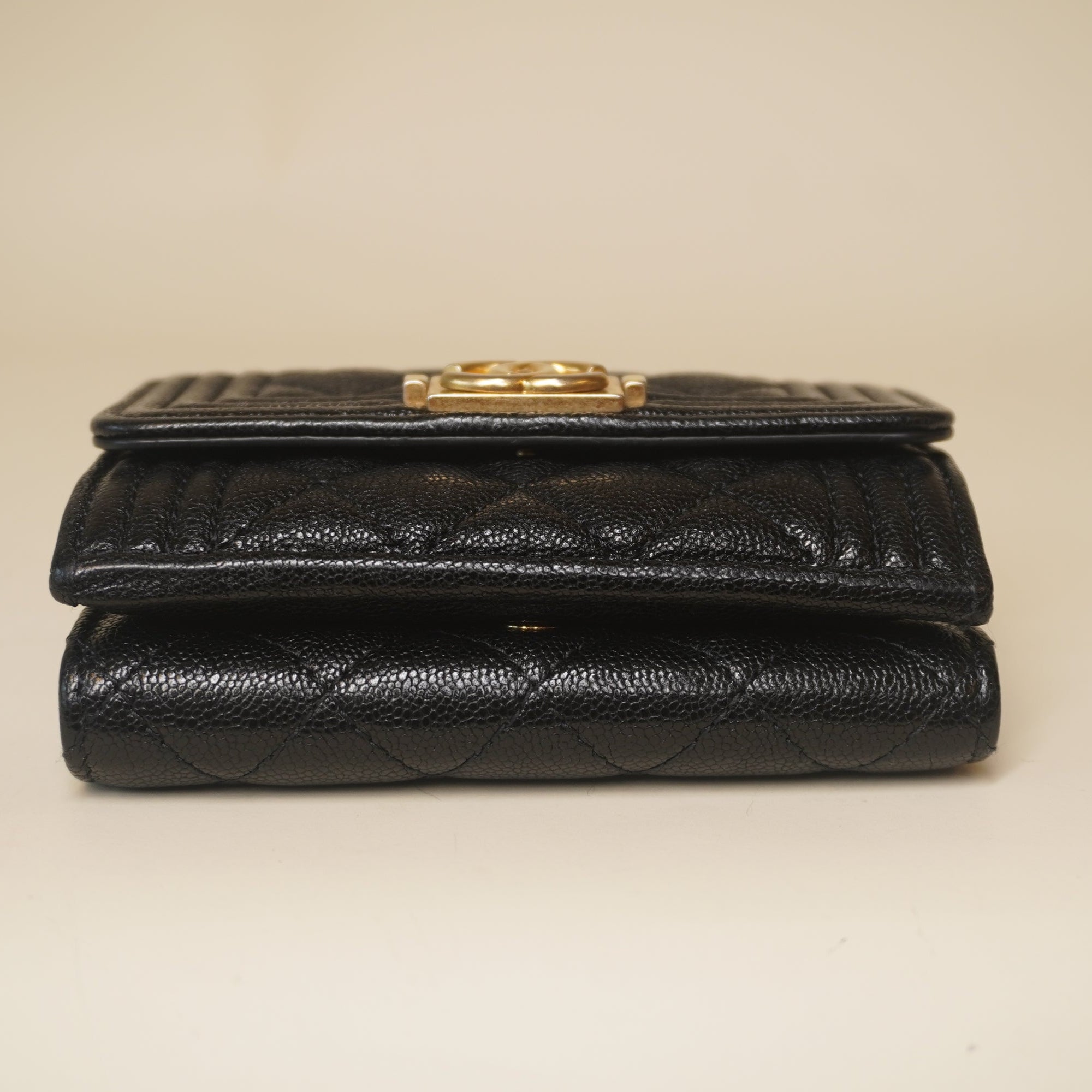 PRE-OWNED Le Boy Black Caviar Compact wallet