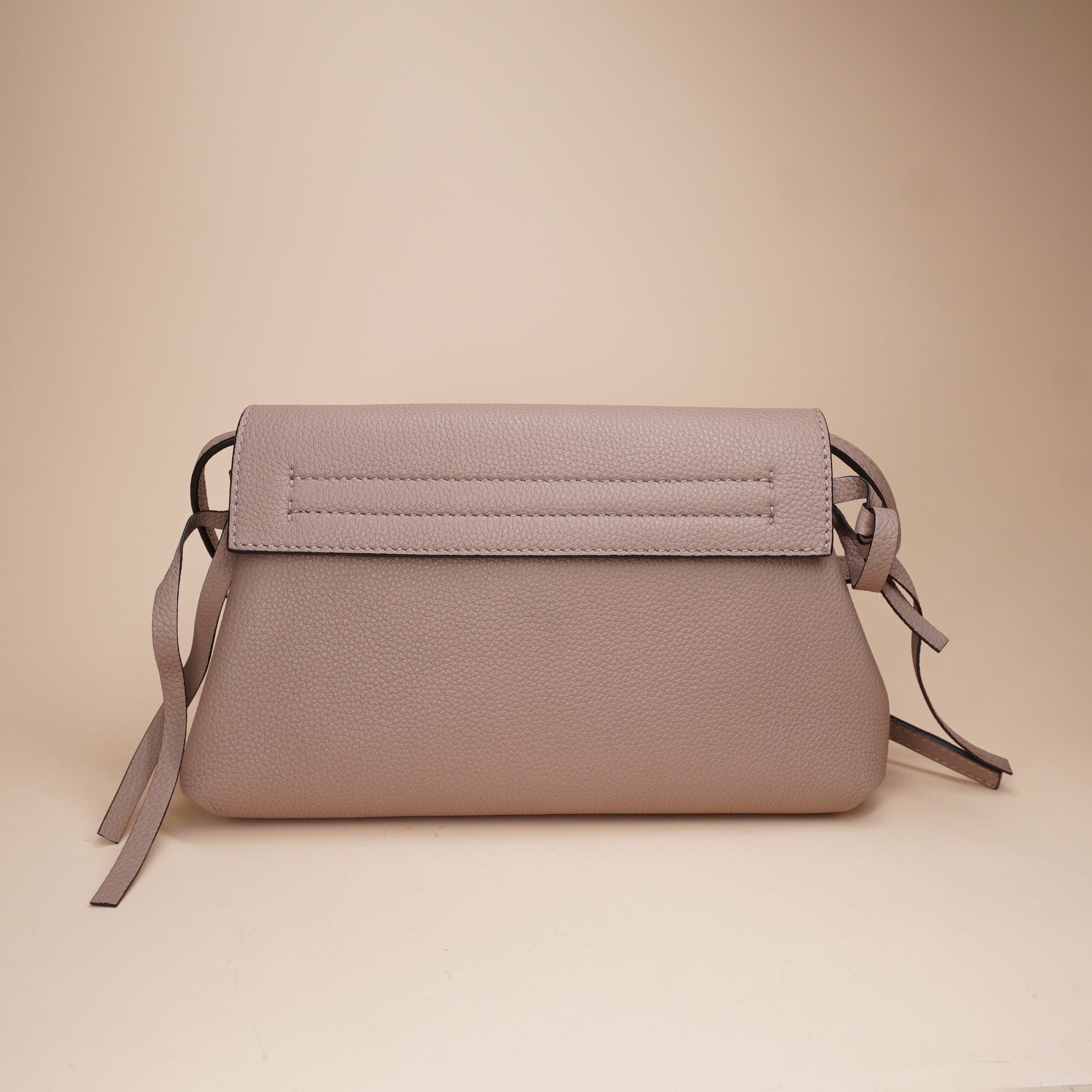 PRE-OWNED Pink Pebbled Leather VRING Small Flap Crossbody Bag