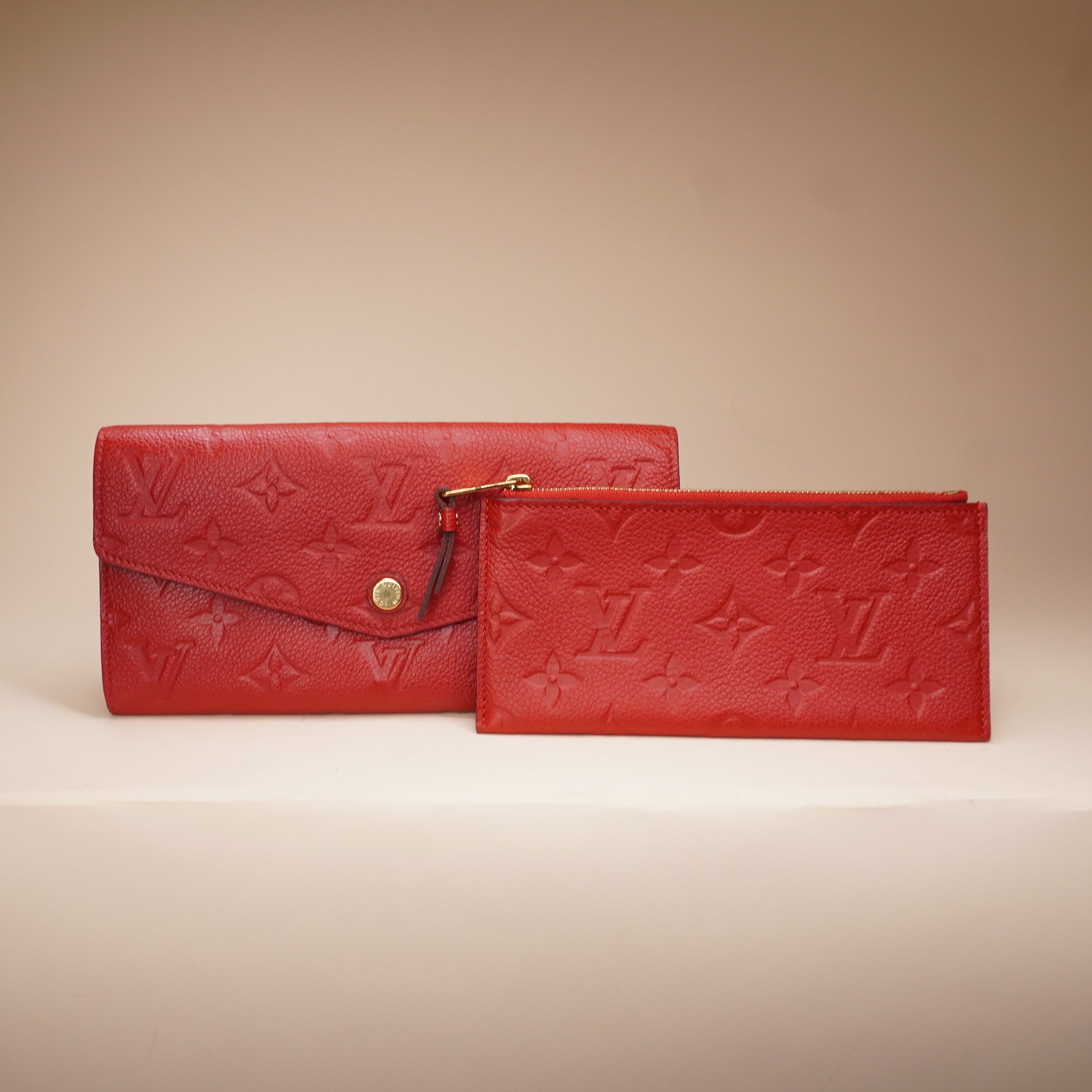 PRE-OWNED LV Monogram Empreinte Leather Curieuse Wallet