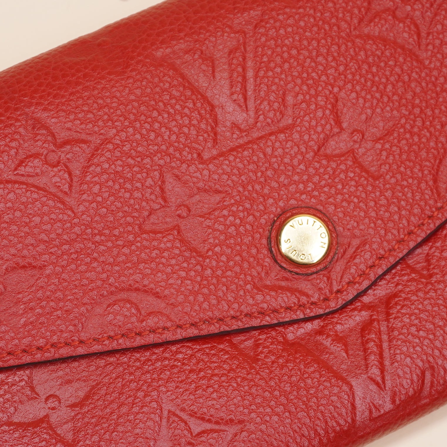 PRE-OWNED LV Monogram Empreinte Leather Curieuse Wallet