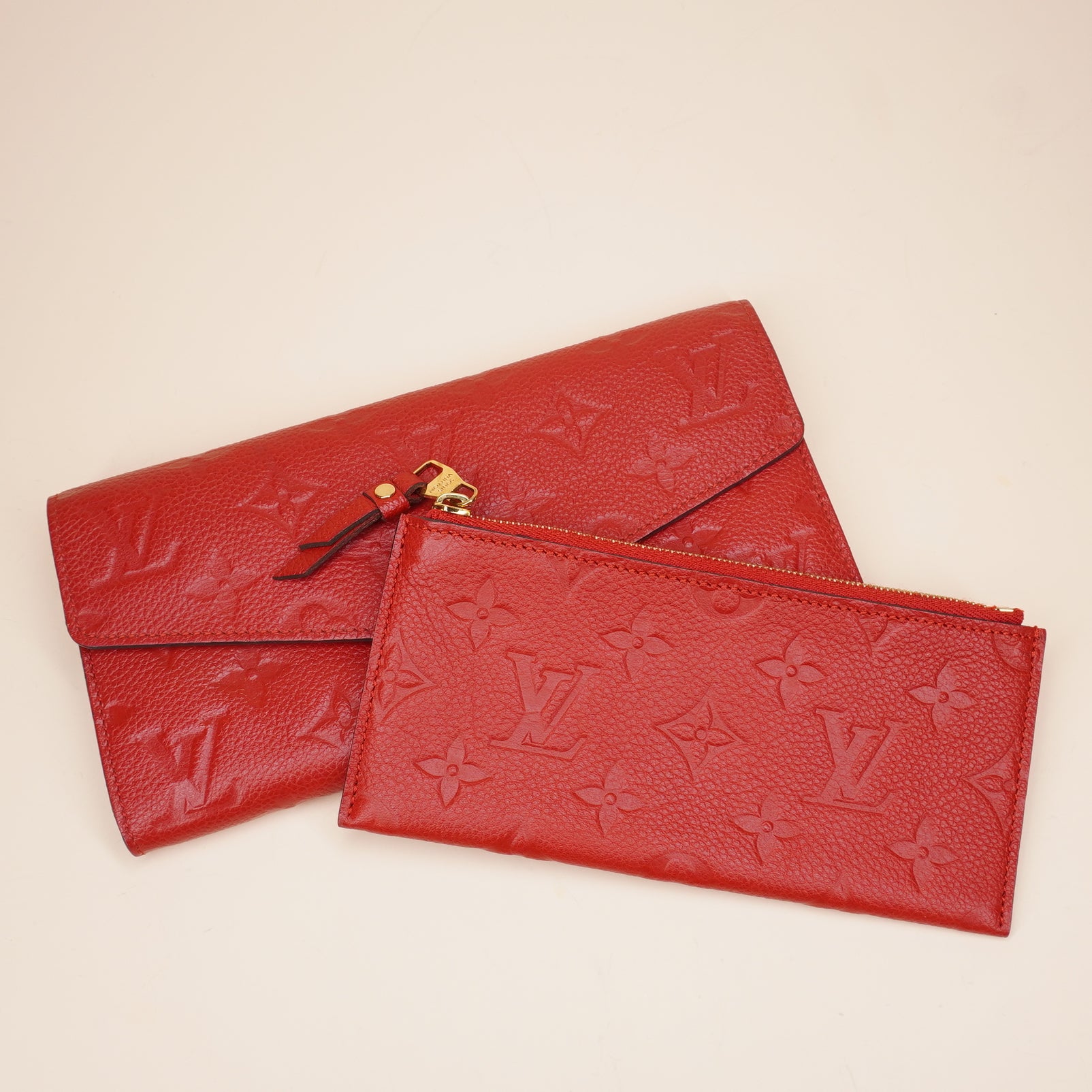 PRE-OWNED LV Monogram Empreinte Leather Curieuse Wallet