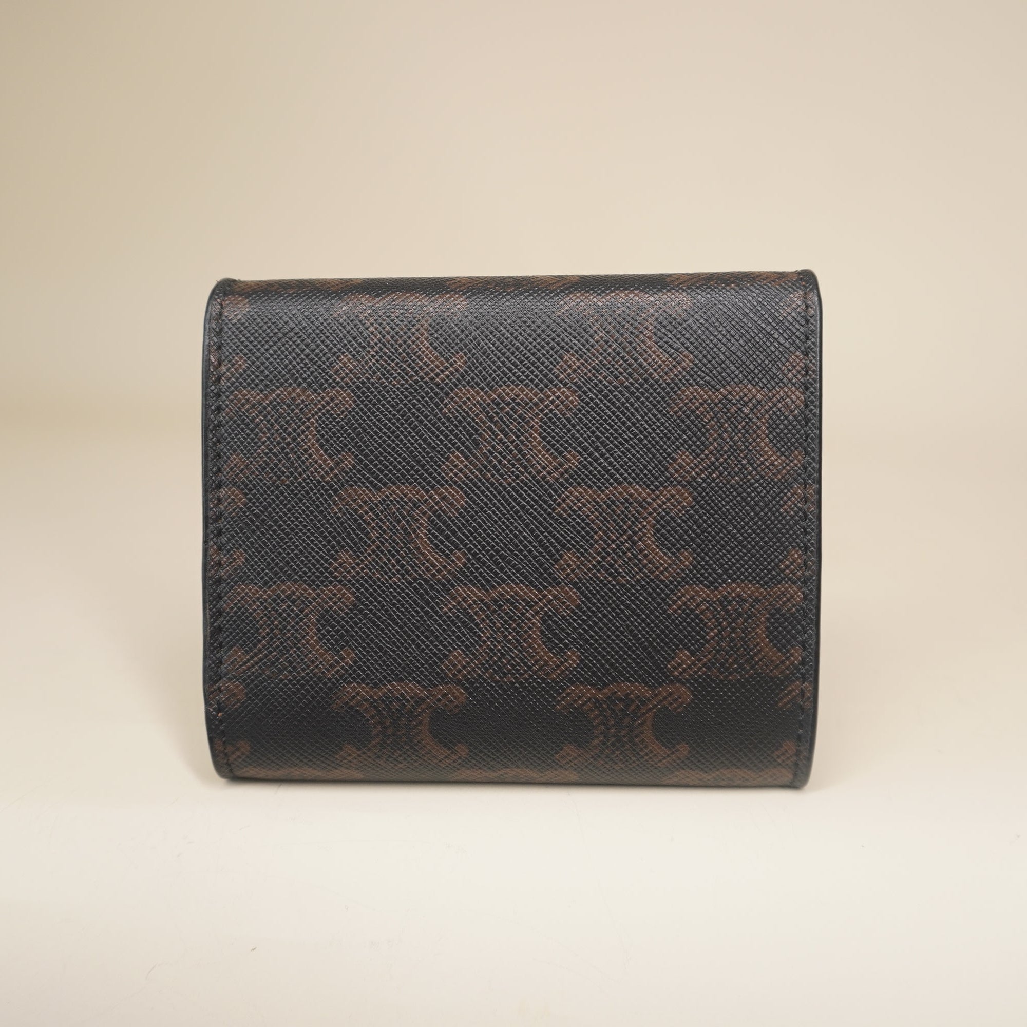 PRE-OWNED Tri-fold Wallet Small Triomphe Brown