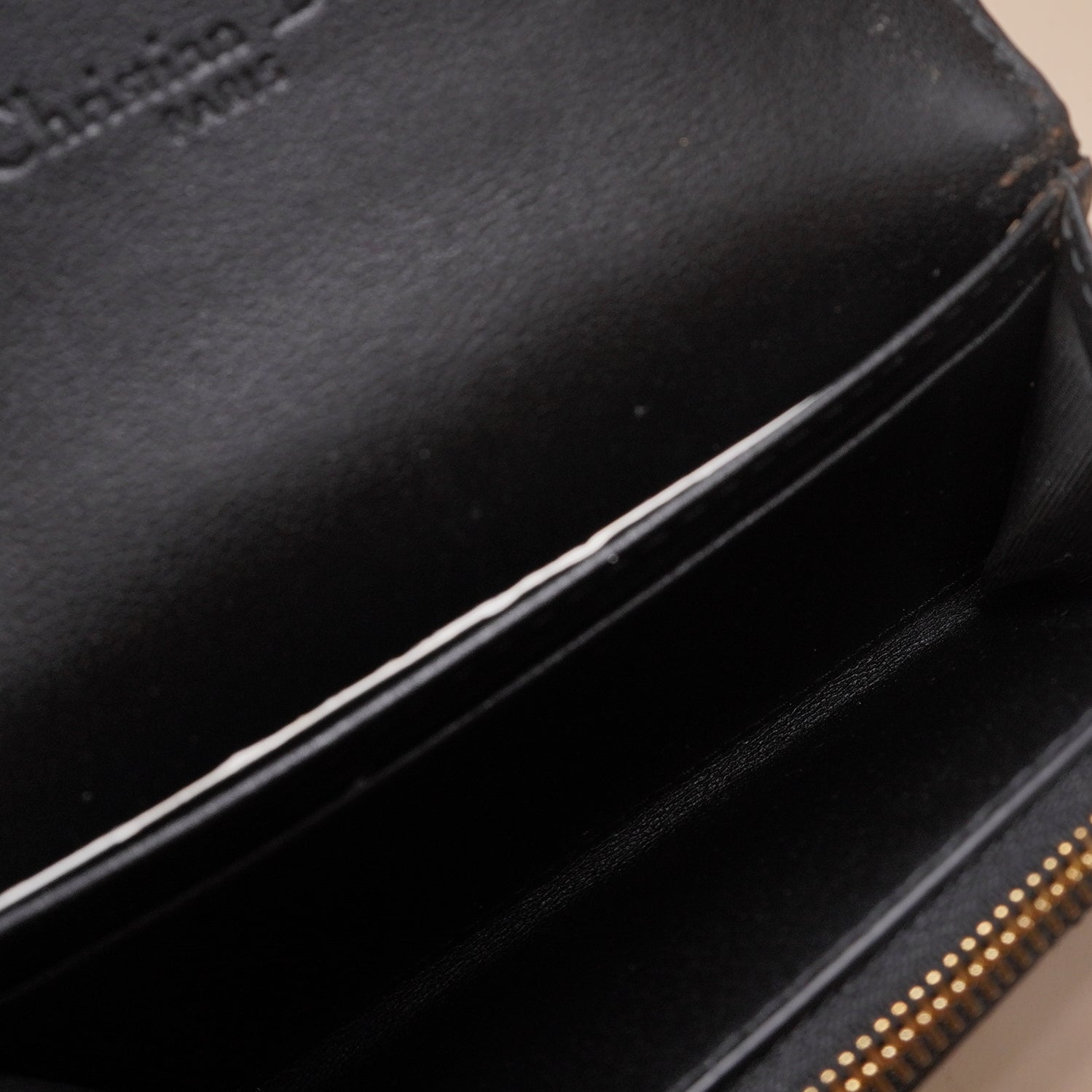 PRE-OWNED Black Lambskin Cannage My Dior Veronia Wallet