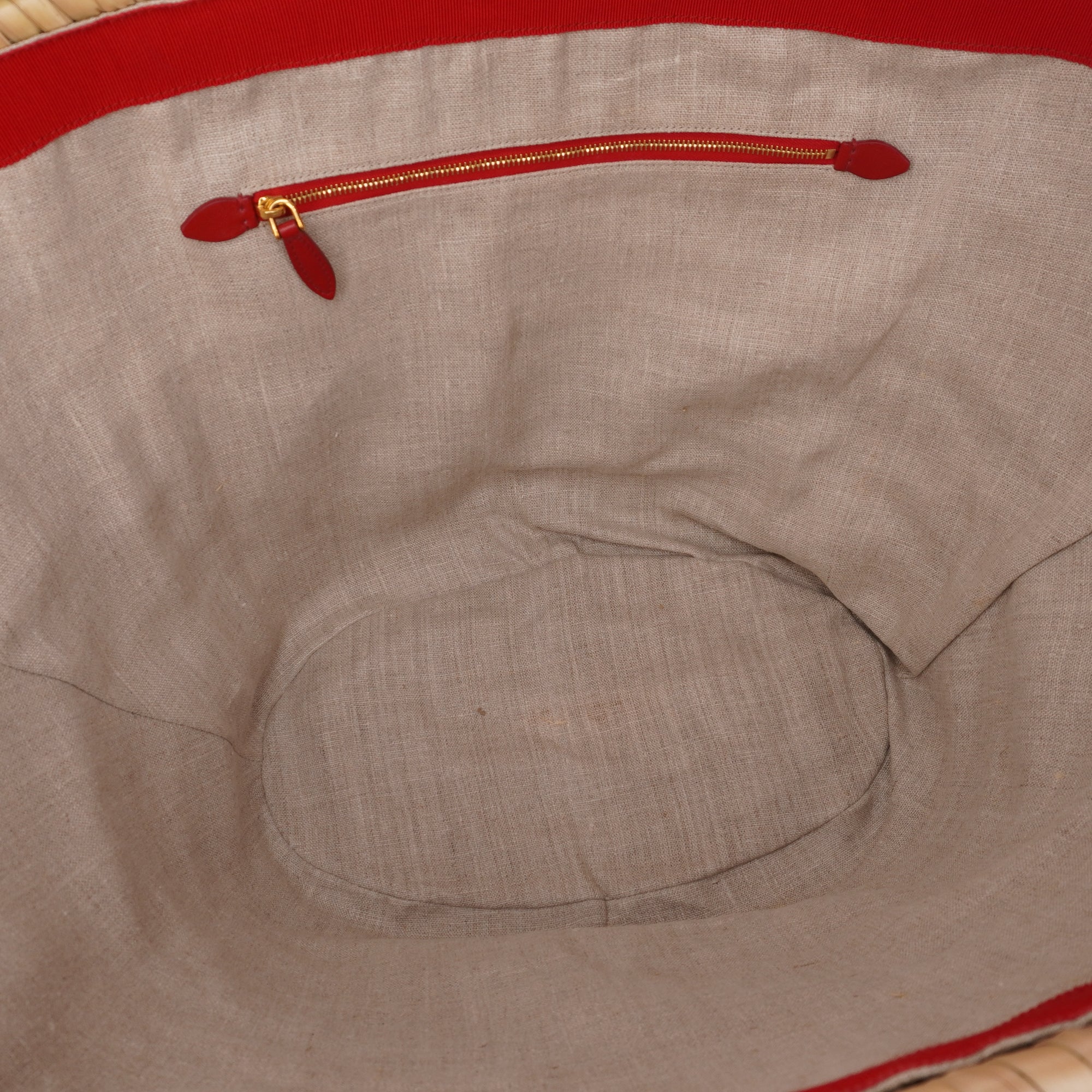 PRE-OWNED Raffia Cream Straw Handbag Basket Bag