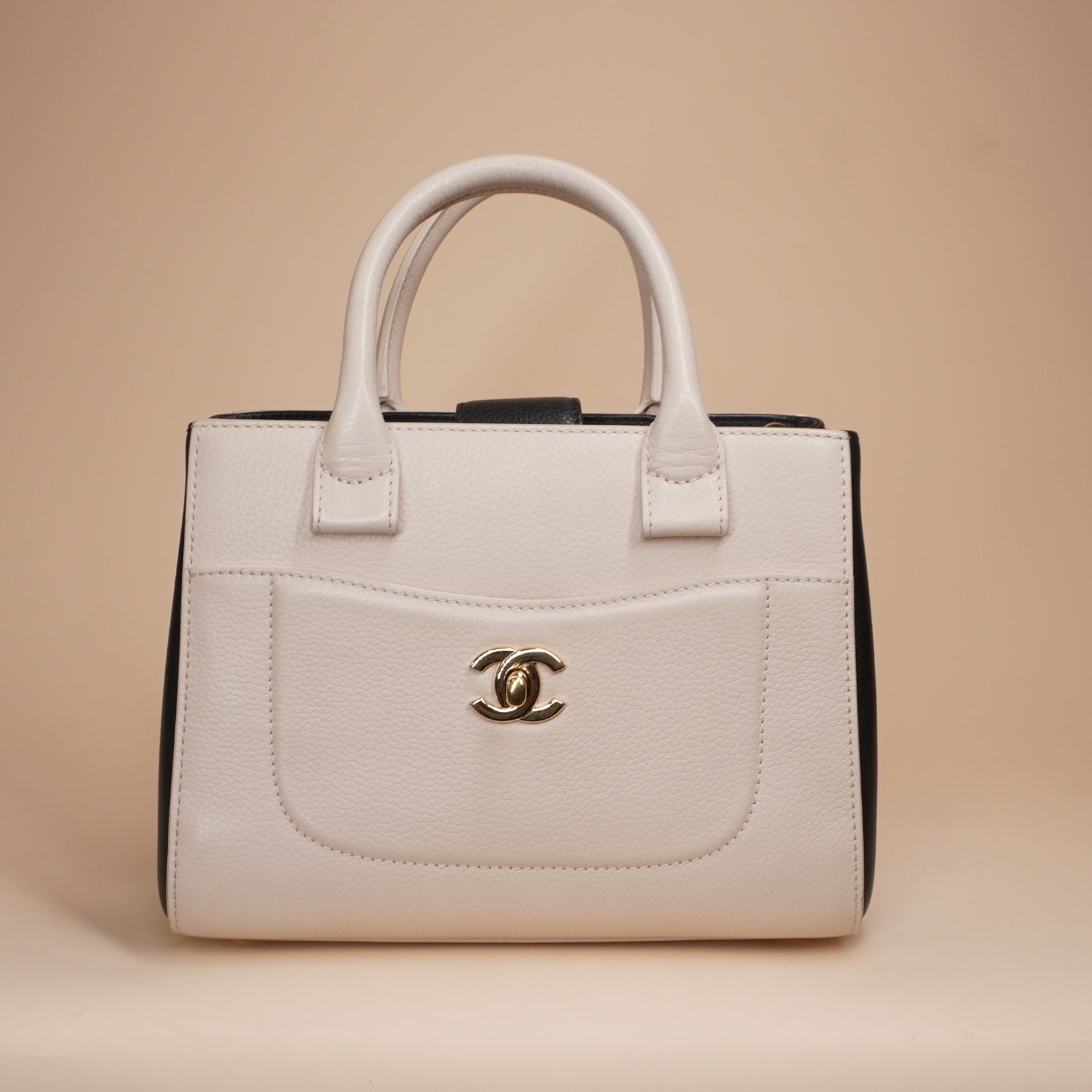 PRE-OWNED CC Bicolor Small Neo Executive Tote Shoulder Bag