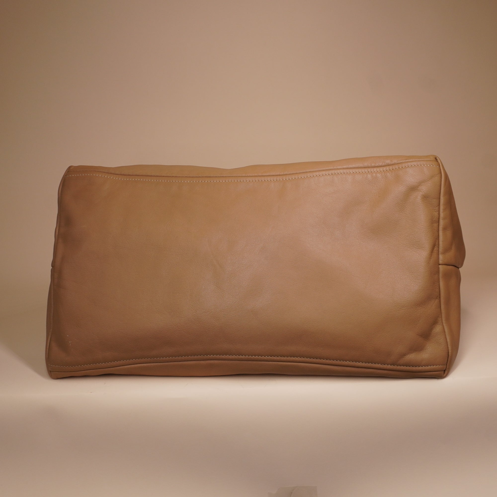 PRE-OWNED Camel Soft Calf Chain Tote Shoulder Bag
