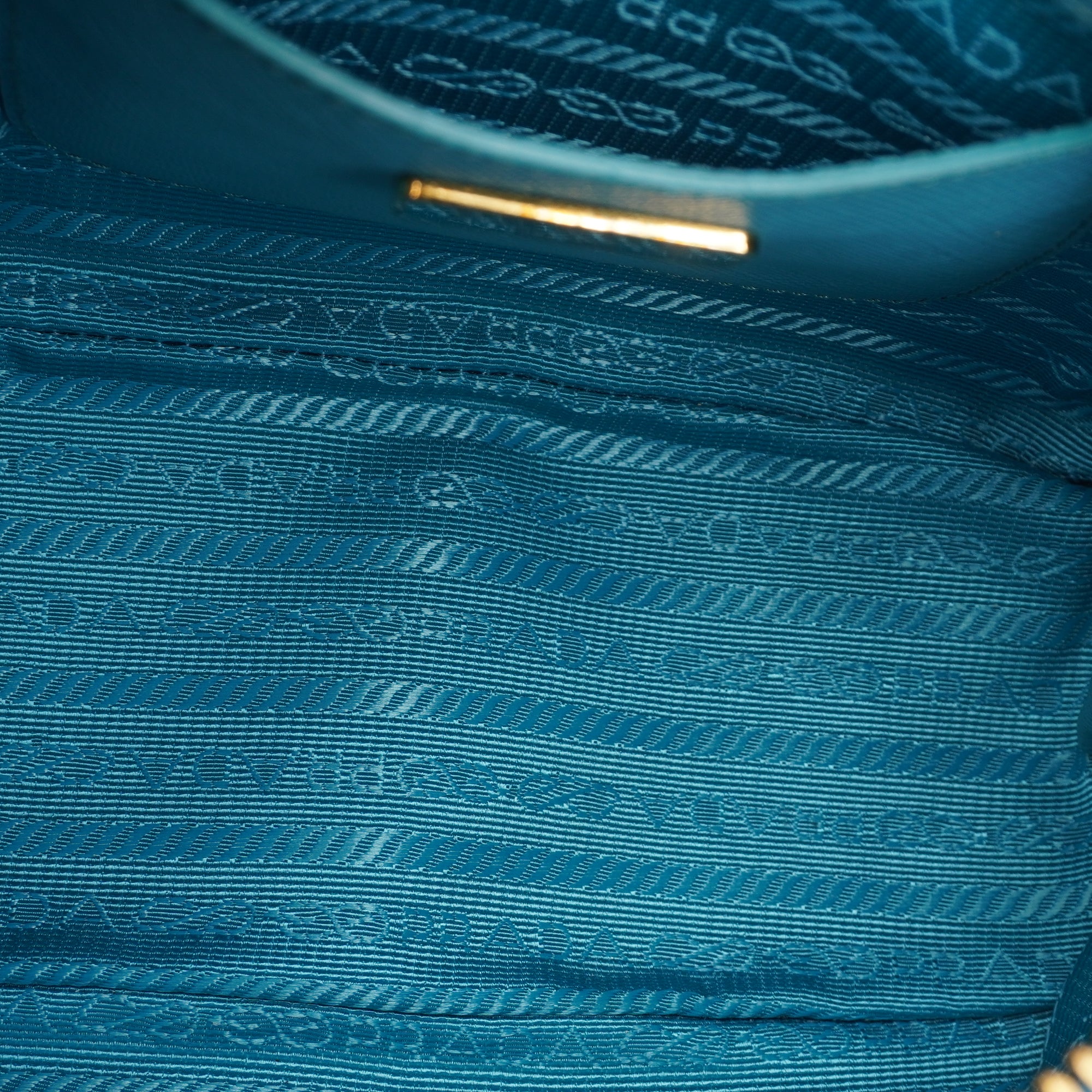 PRE-OWNED Teal Blue Saffiano Leather Mini Promenade Crossbody Bag