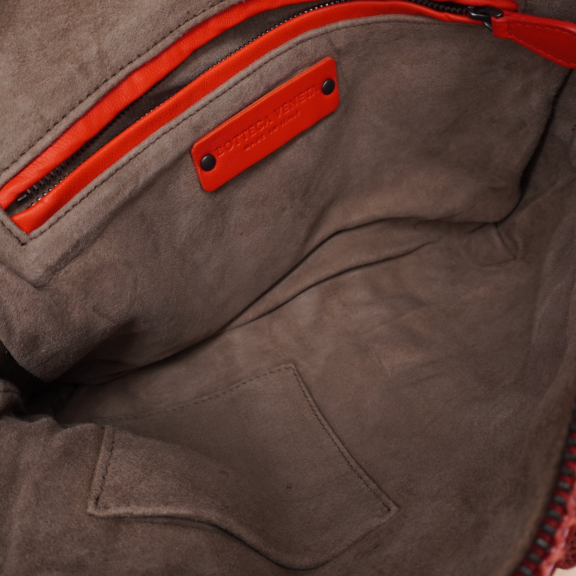 PRE-OWNED Red Intrecciato Leather and Snakeskin Ayers Crossbody Bag