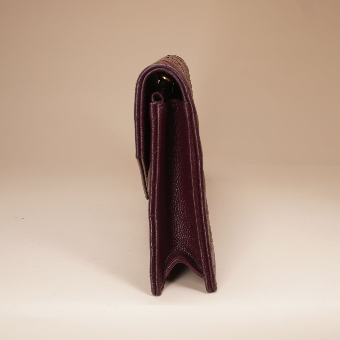 PRE-OWNED Maroon Matelasse Leather Monogram Envelope Wallet on Chain Bag