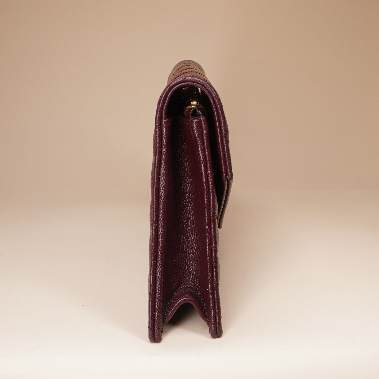 PRE-OWNED Maroon Matelasse Leather Monogram Envelope Wallet on Chain Bag