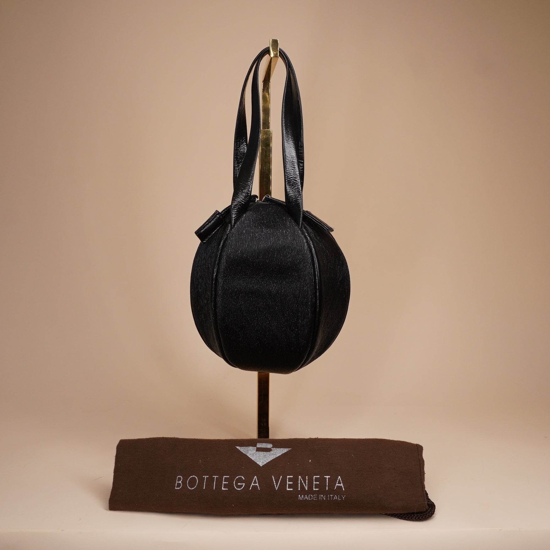 PRE-OWNED Mini Ball Shape Bag Handbag Black