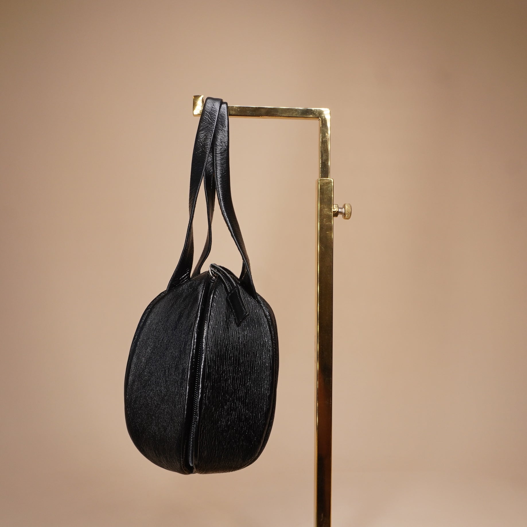 PRE-OWNED Mini Ball Shape Bag Handbag Black