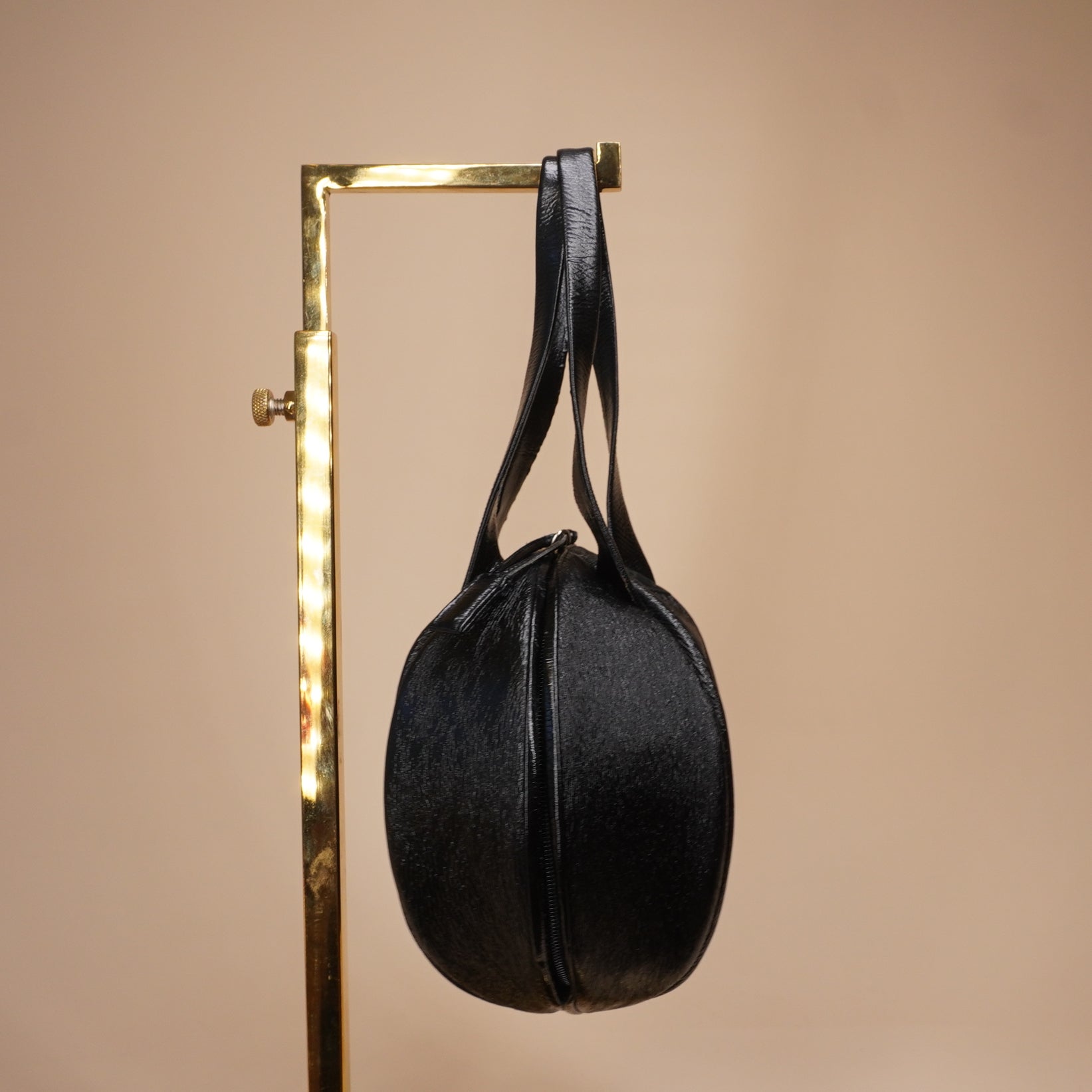 PRE-OWNED Mini Ball Shape Bag Handbag Black
