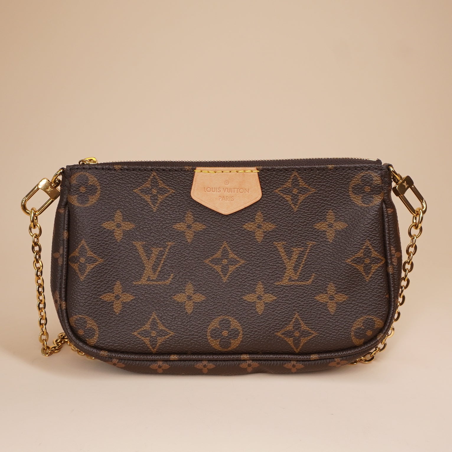 PRE-OWNED LV Monogram Multi Pochette Accessories Khaki