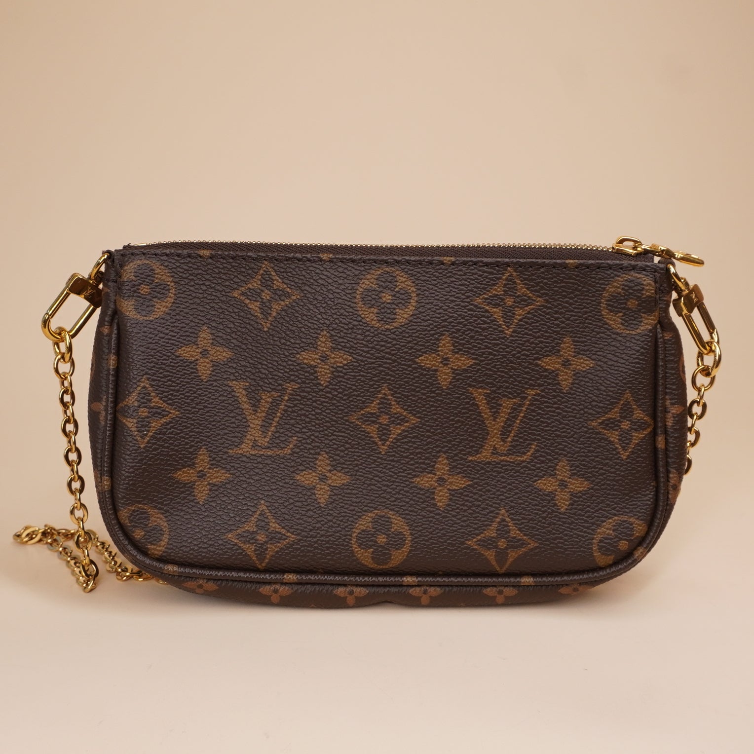PRE-OWNED LV Monogram Multi Pochette Accessories Khaki