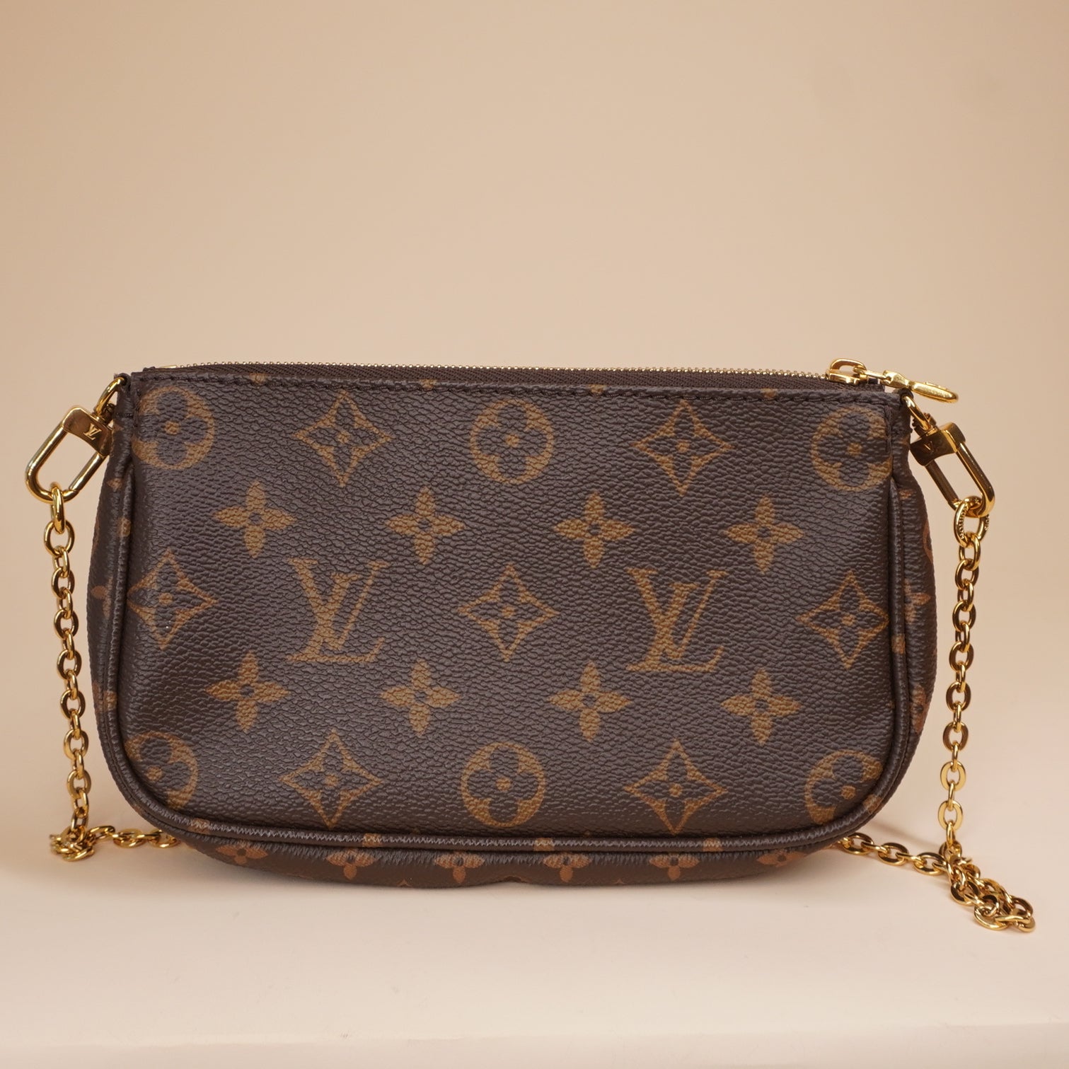 PRE-OWNED LV Monogram Multi Pochette Accessories Khaki