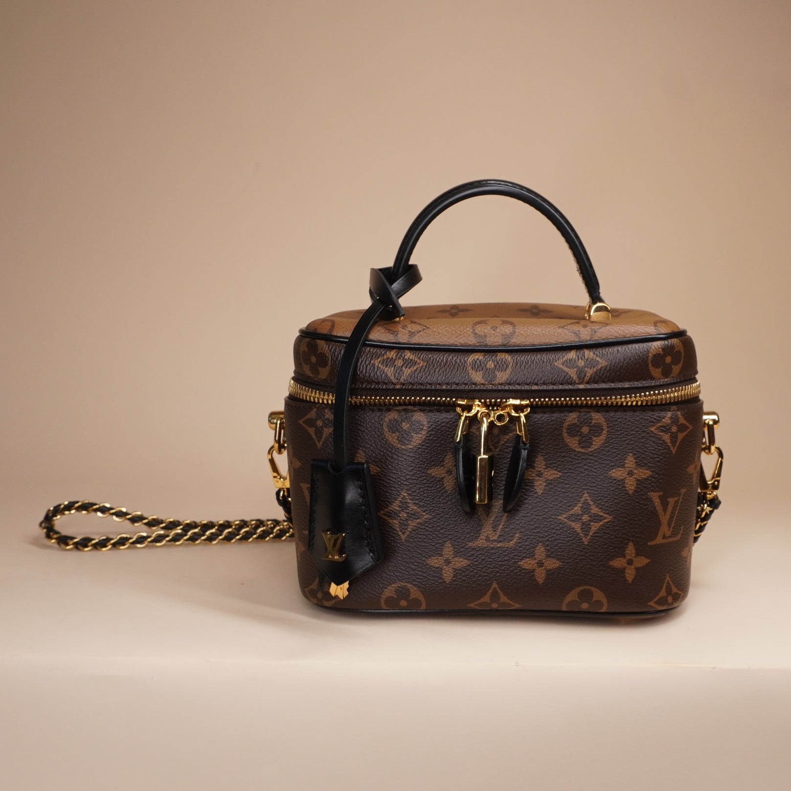 PRE-OWNED LV Vanity Reverse Monogram Canvas PM Crossbody Bag