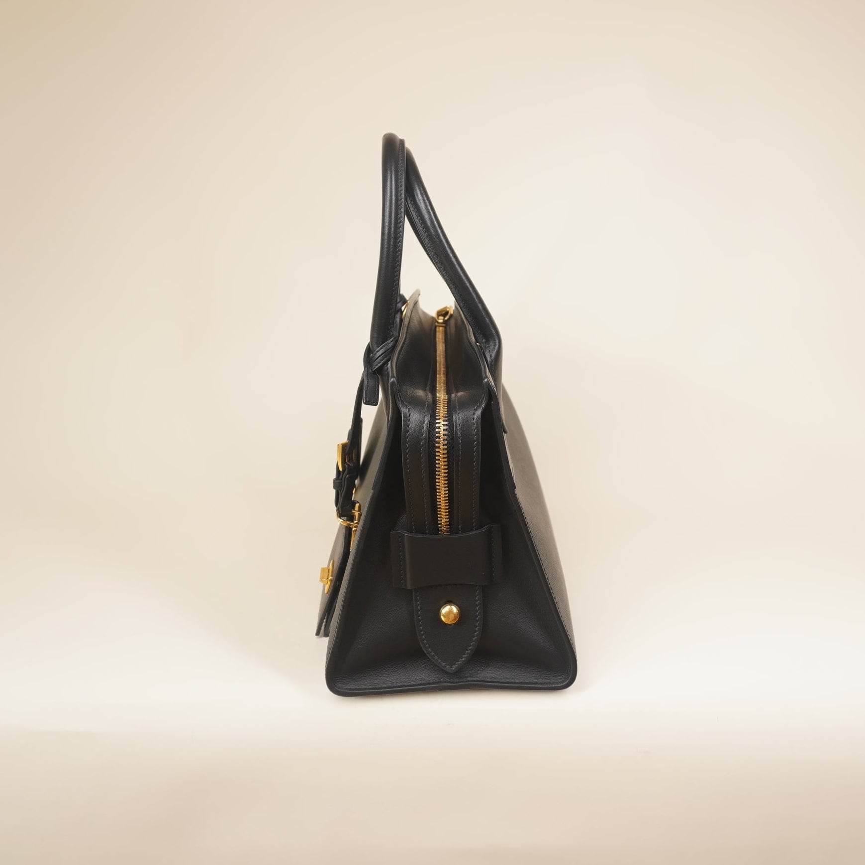 PRE-OWNED Black Saffiano City Calfskin Small Esplanade Tote