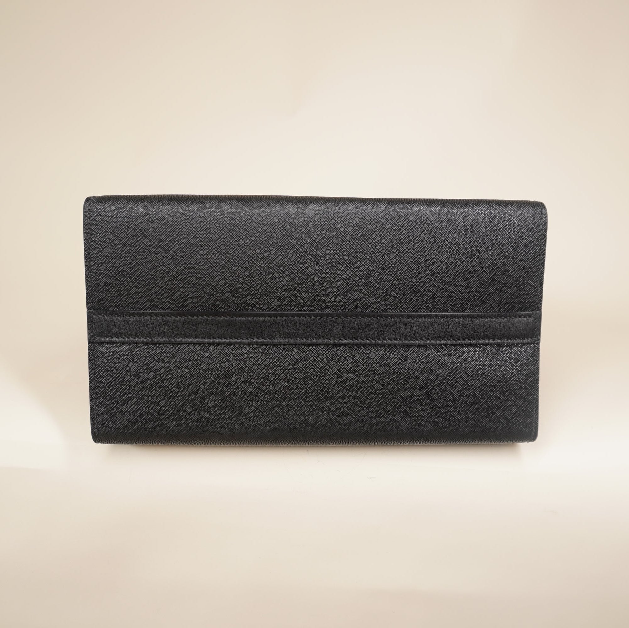 PRE-OWNED Black Saffiano City Calfskin Small Esplanade Tote