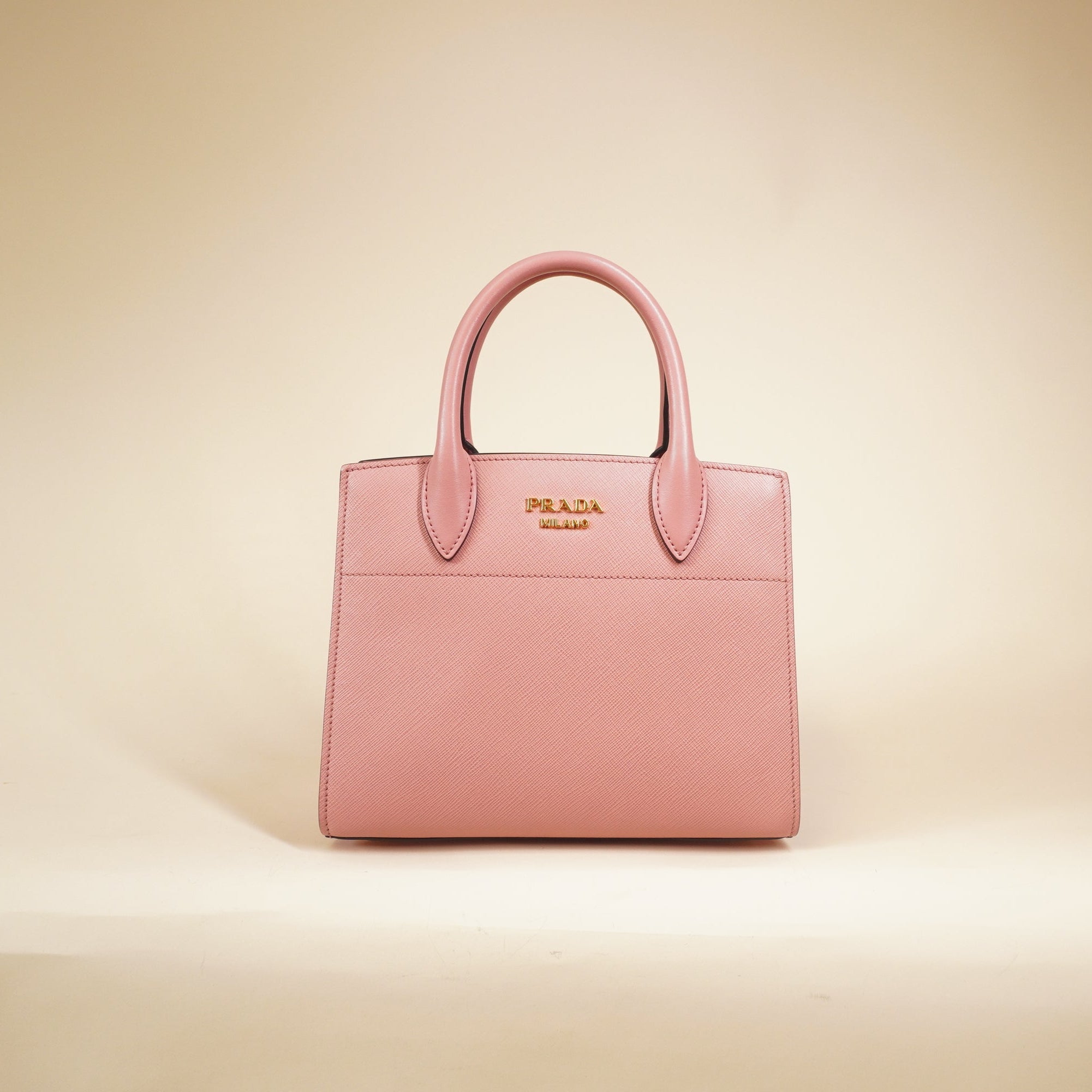 PRE-OWNED Pink Small Bibliothèque Saffiano City Tote Bag