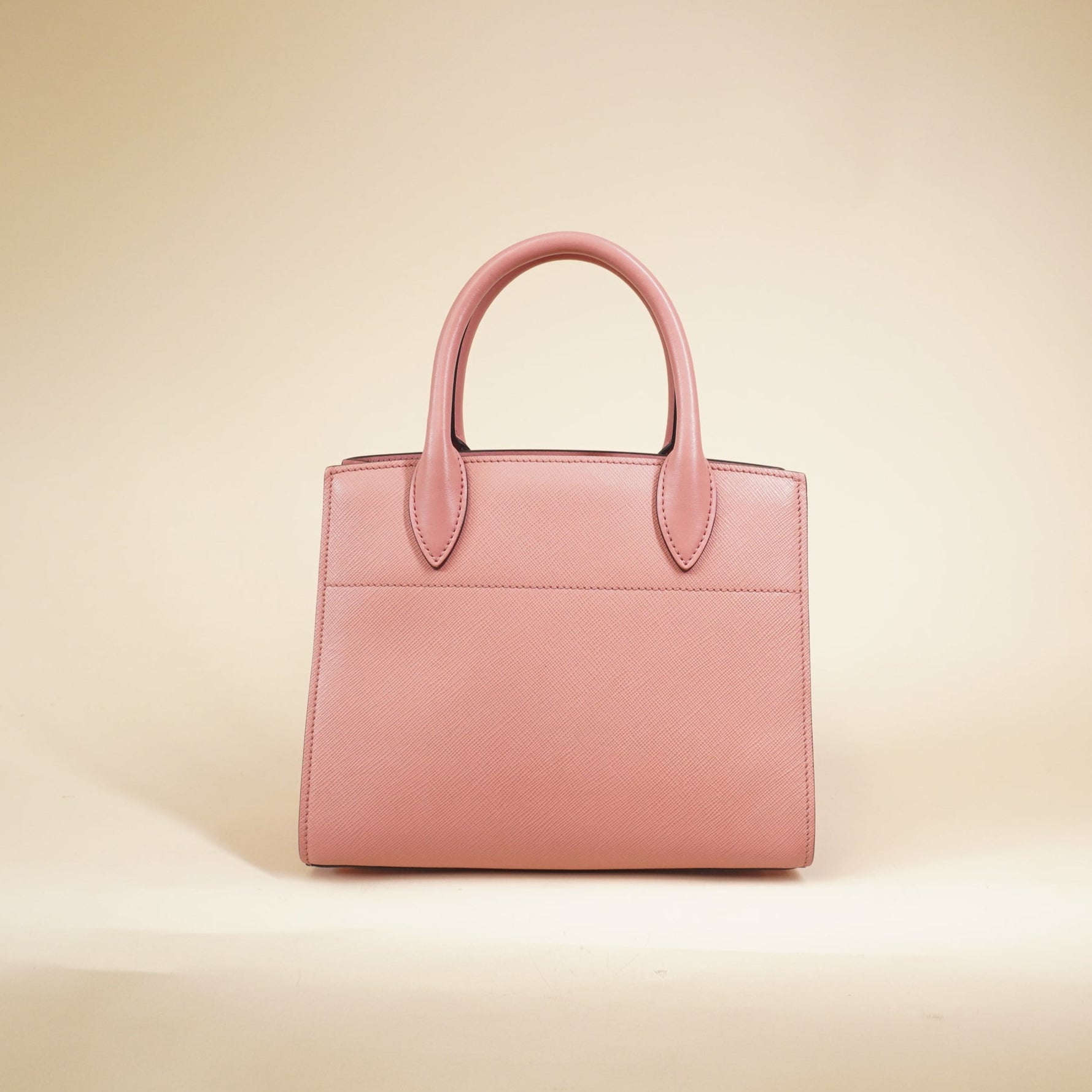 PRE-OWNED Pink Small Bibliothèque Saffiano City Tote Bag