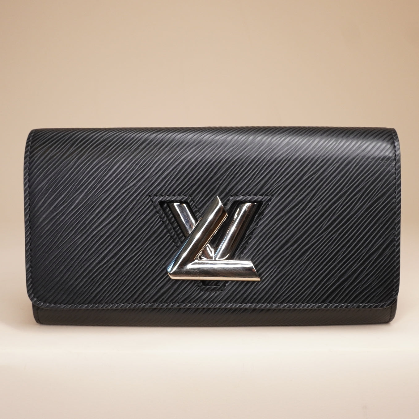 PRE-OWNED LV Black Epi Twist Long Wallet