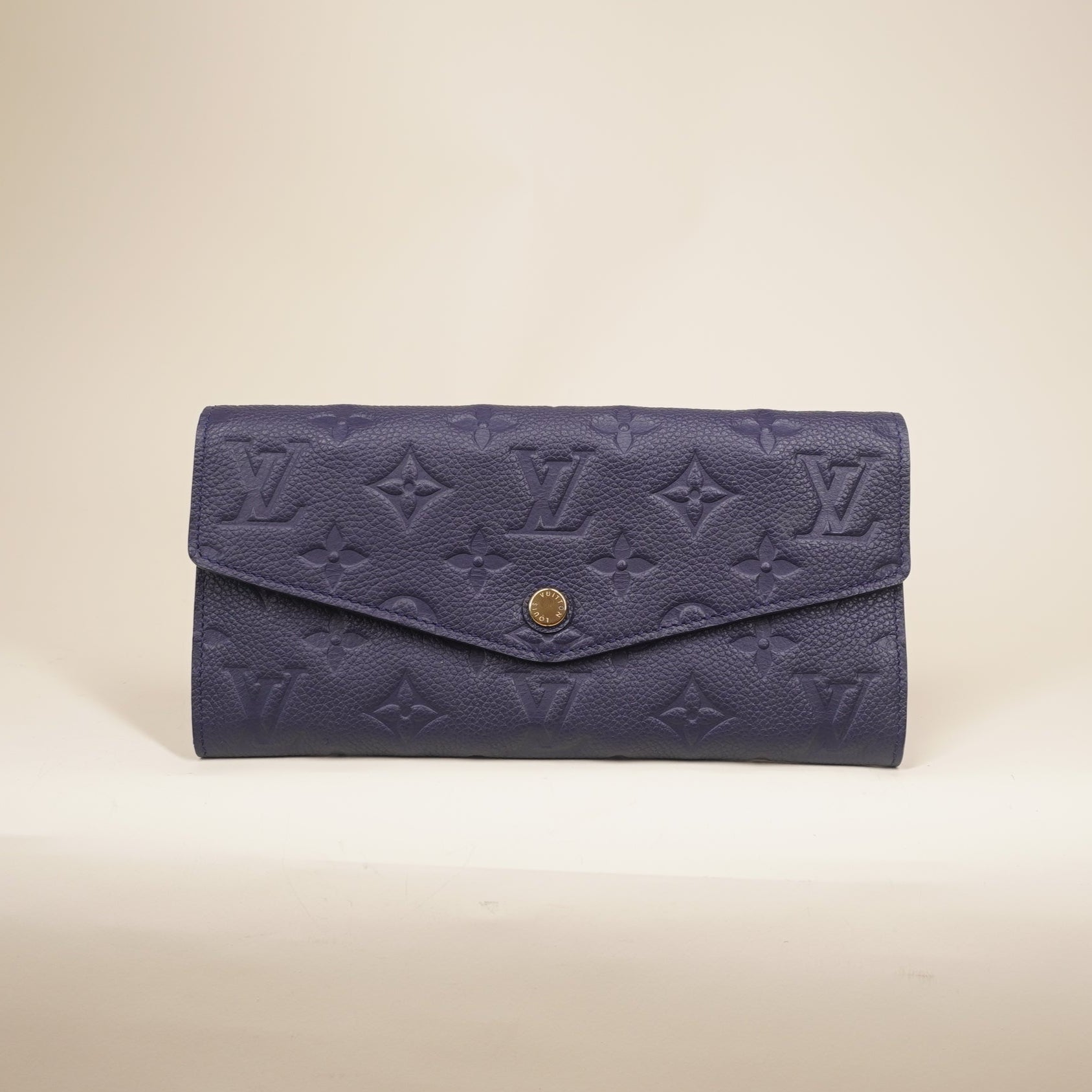 PRE-OWNED LV Navy Blue Canvas Empreinte Curieuse Wallet