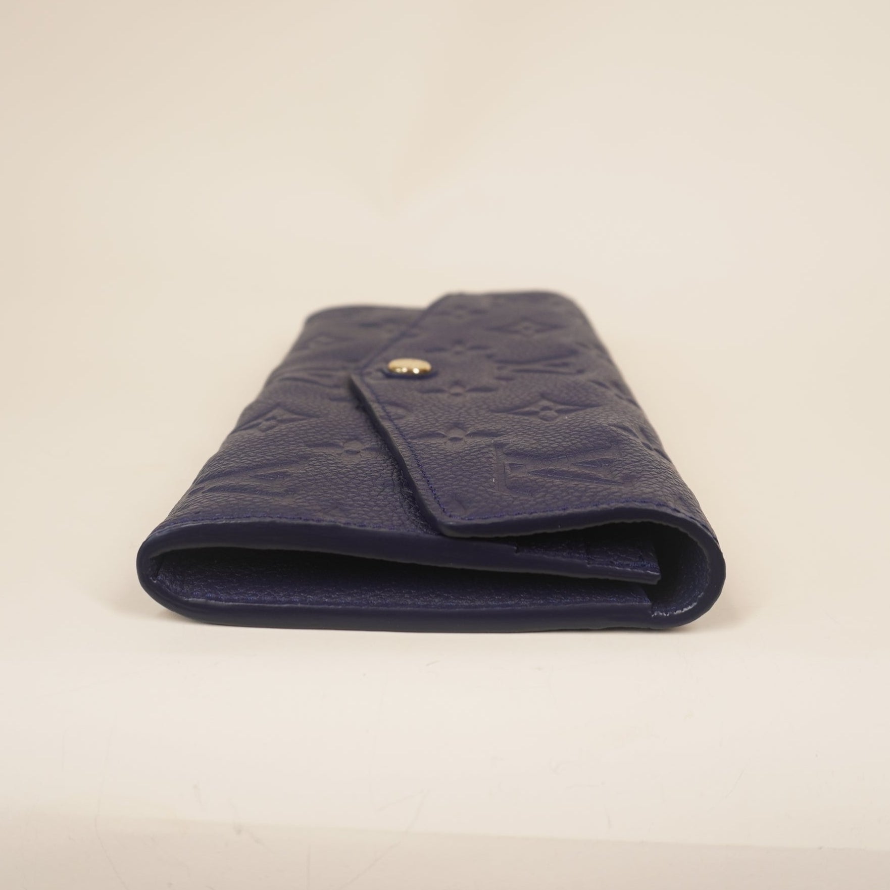 PRE-OWNED LV Navy Blue Canvas Empreinte Curieuse Wallet