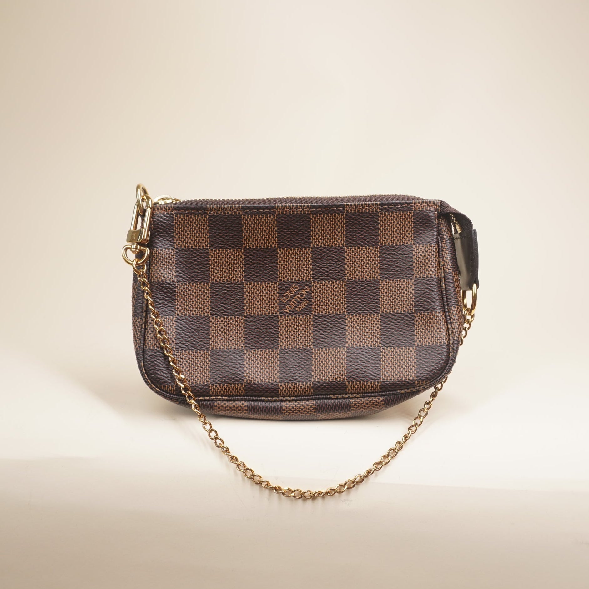 PRE-OWNED LV Damier Ebene Mini Pochette Accessories