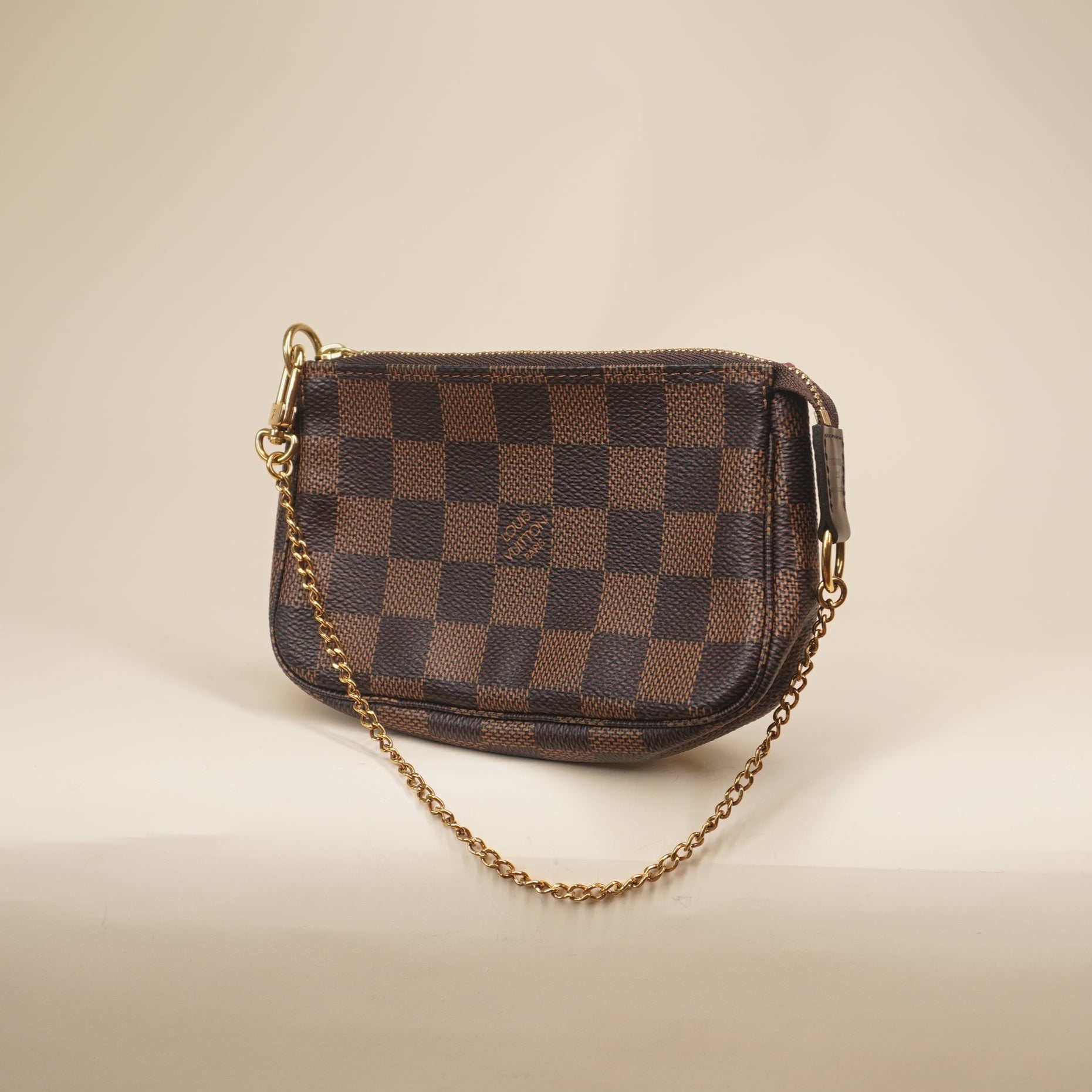 PRE-OWNED LV Damier Ebene Mini Pochette Accessories