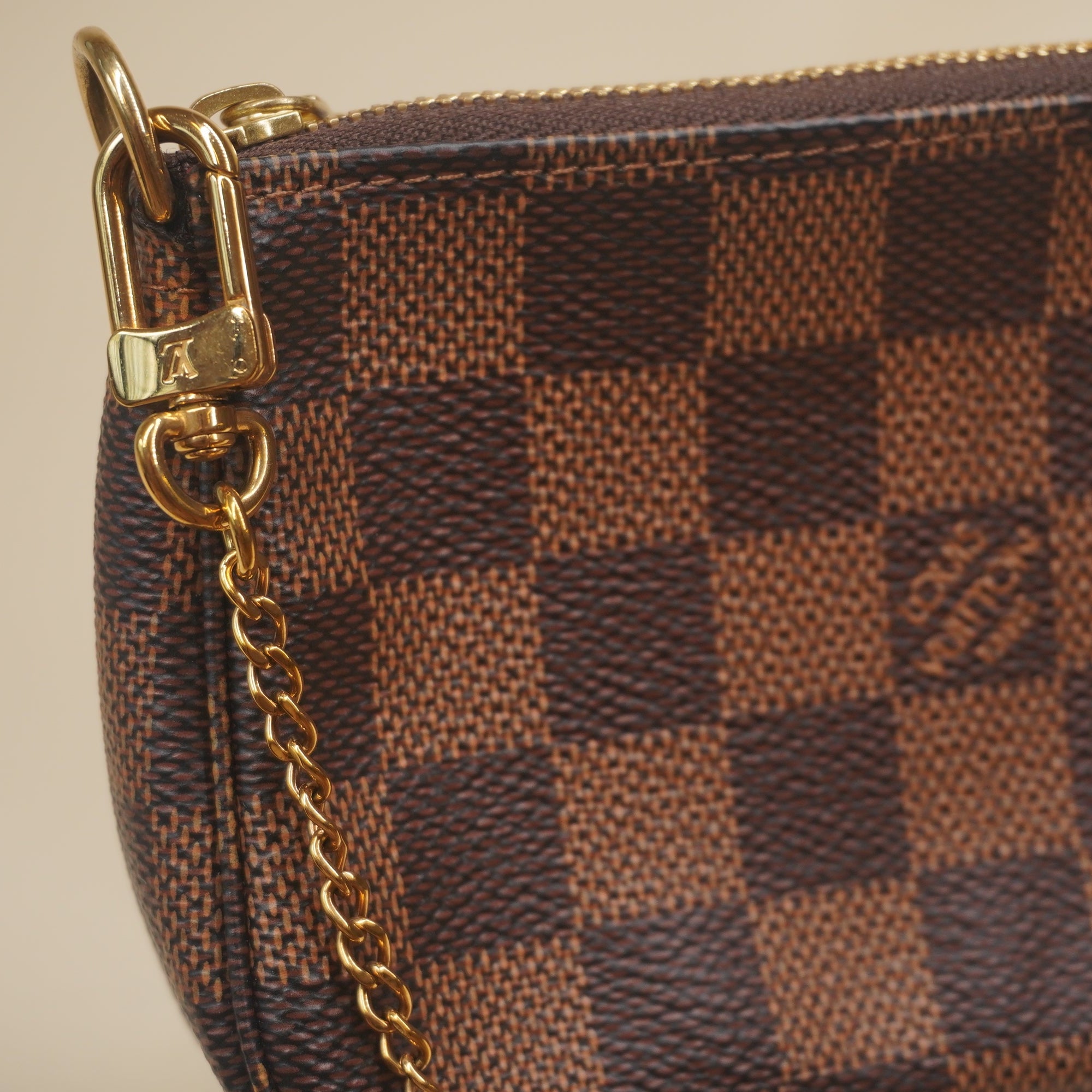 PRE-OWNED LV Damier Ebene Mini Pochette Accessories