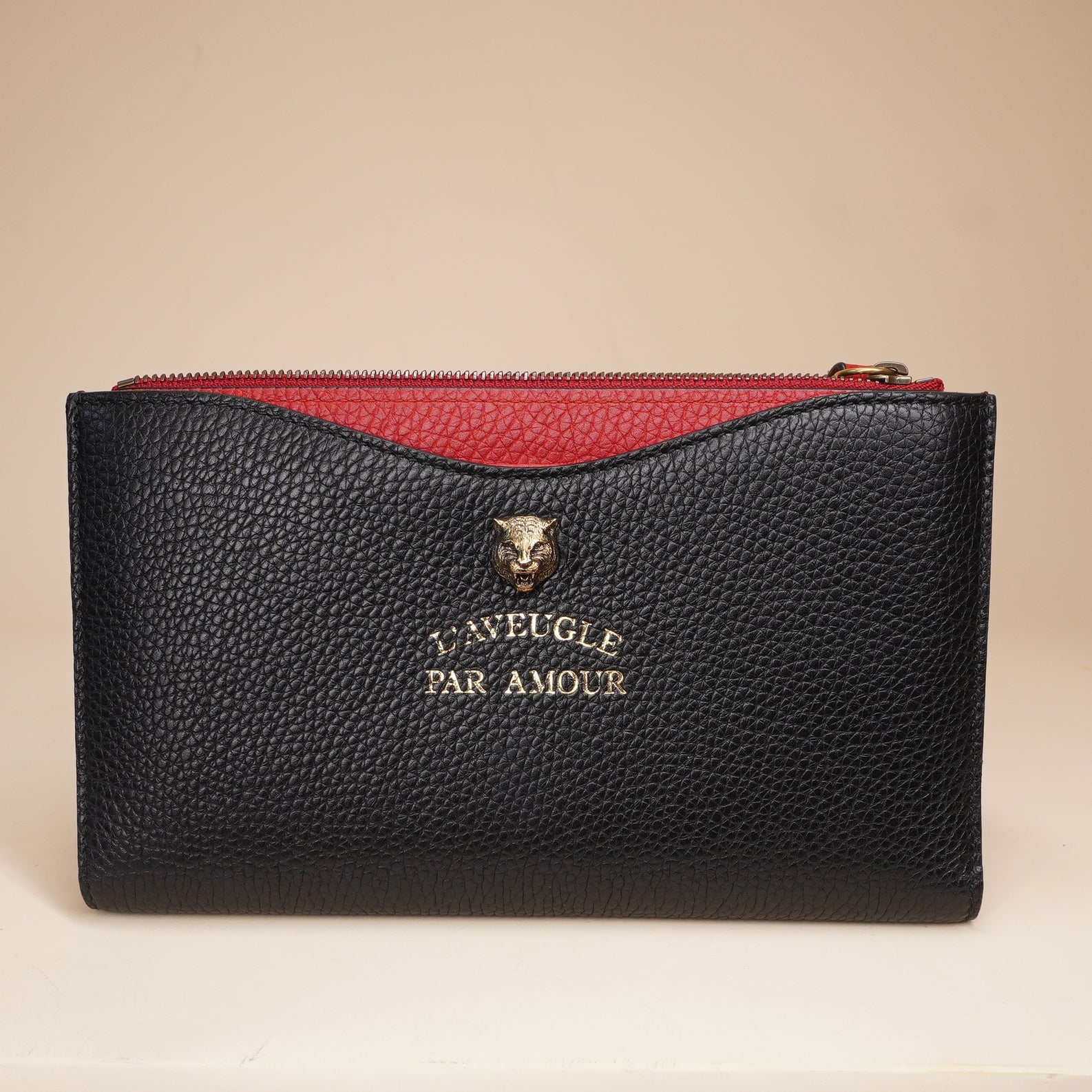 PRE-OWNED GG L'Aveugle Par Amour Tiger Wallet
