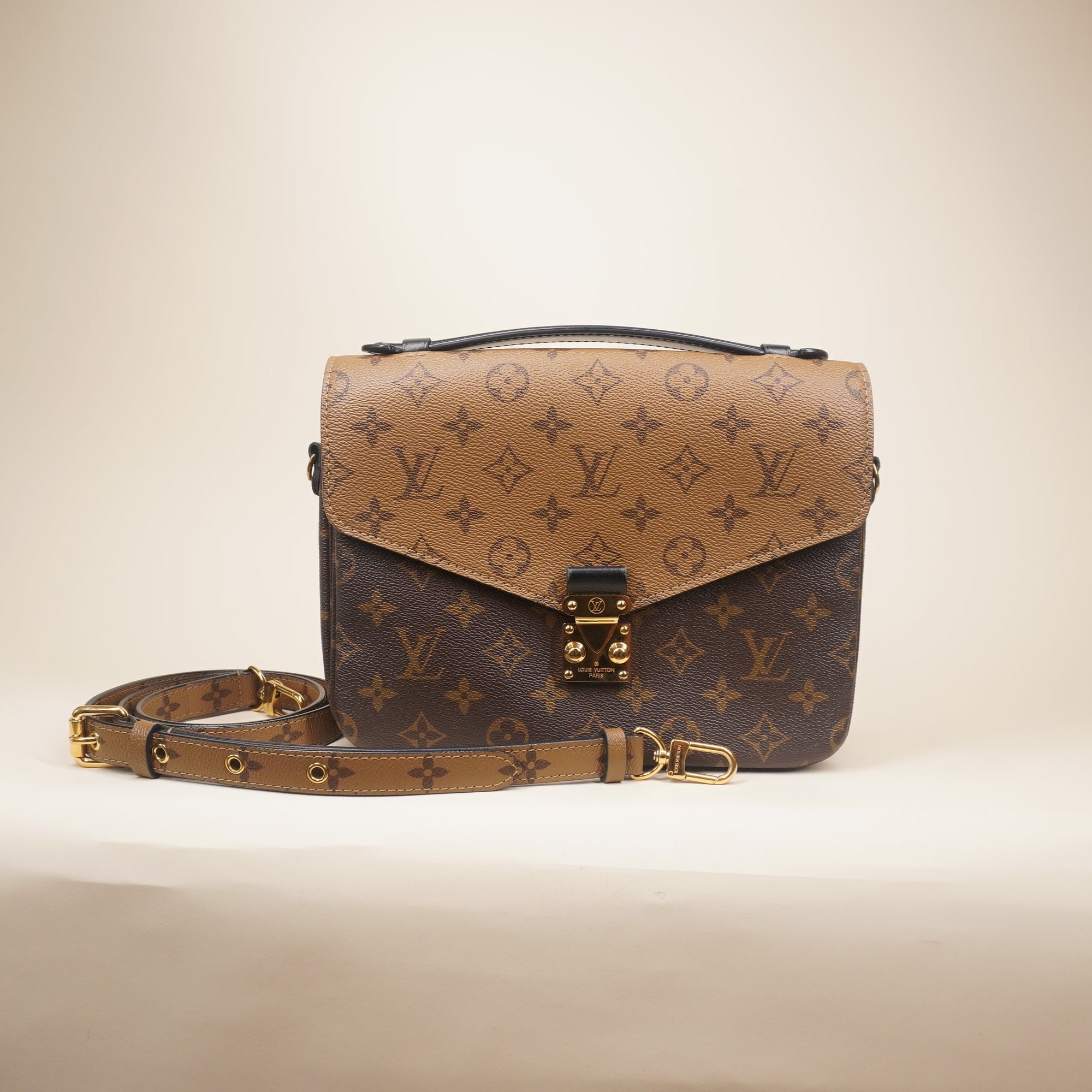 PRE-OWNED Reverse Monogram Pochette Metis Shoulder Bag