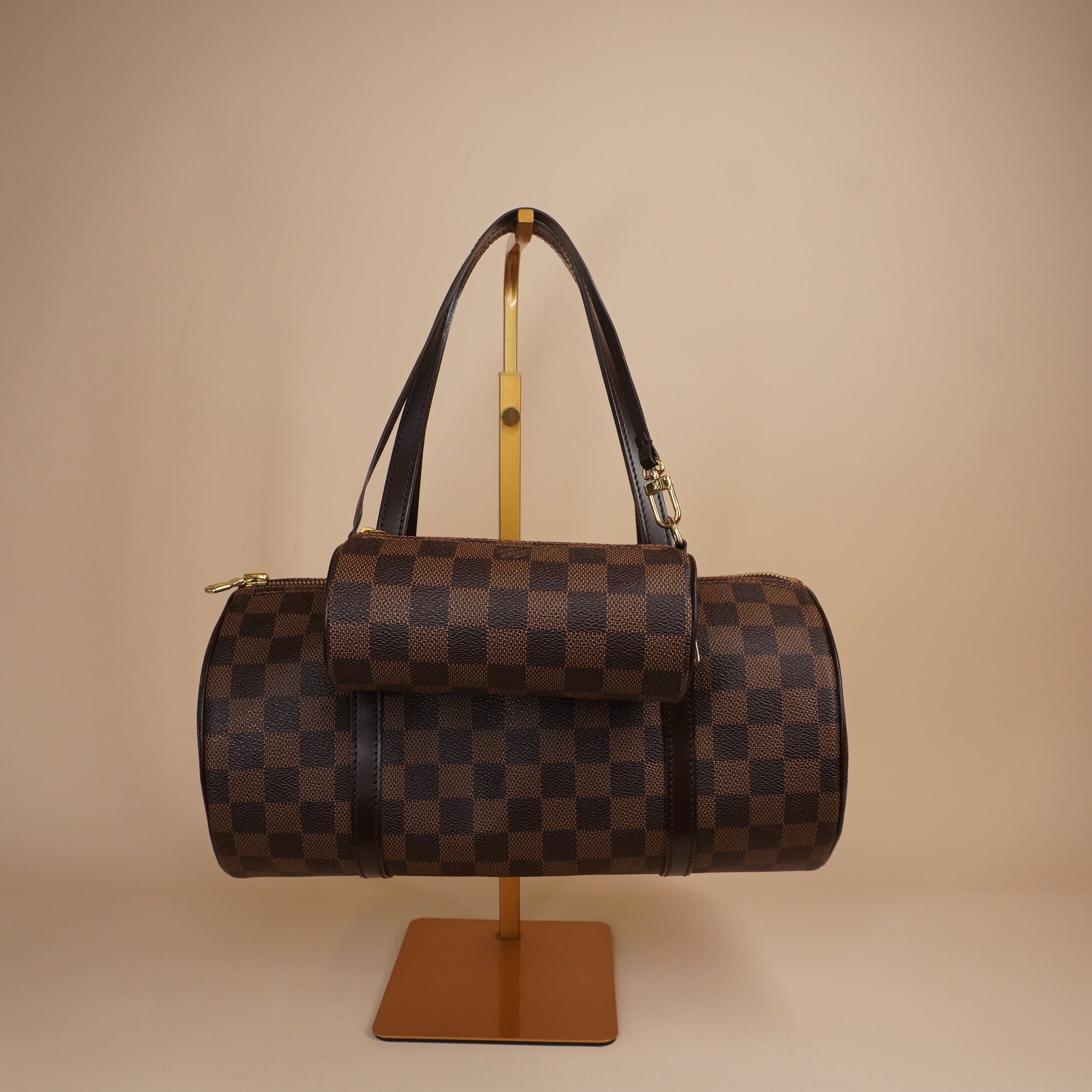 PRE-OWNED LV Damier Canvas Papillon 30 Bag and Accessory Pouch