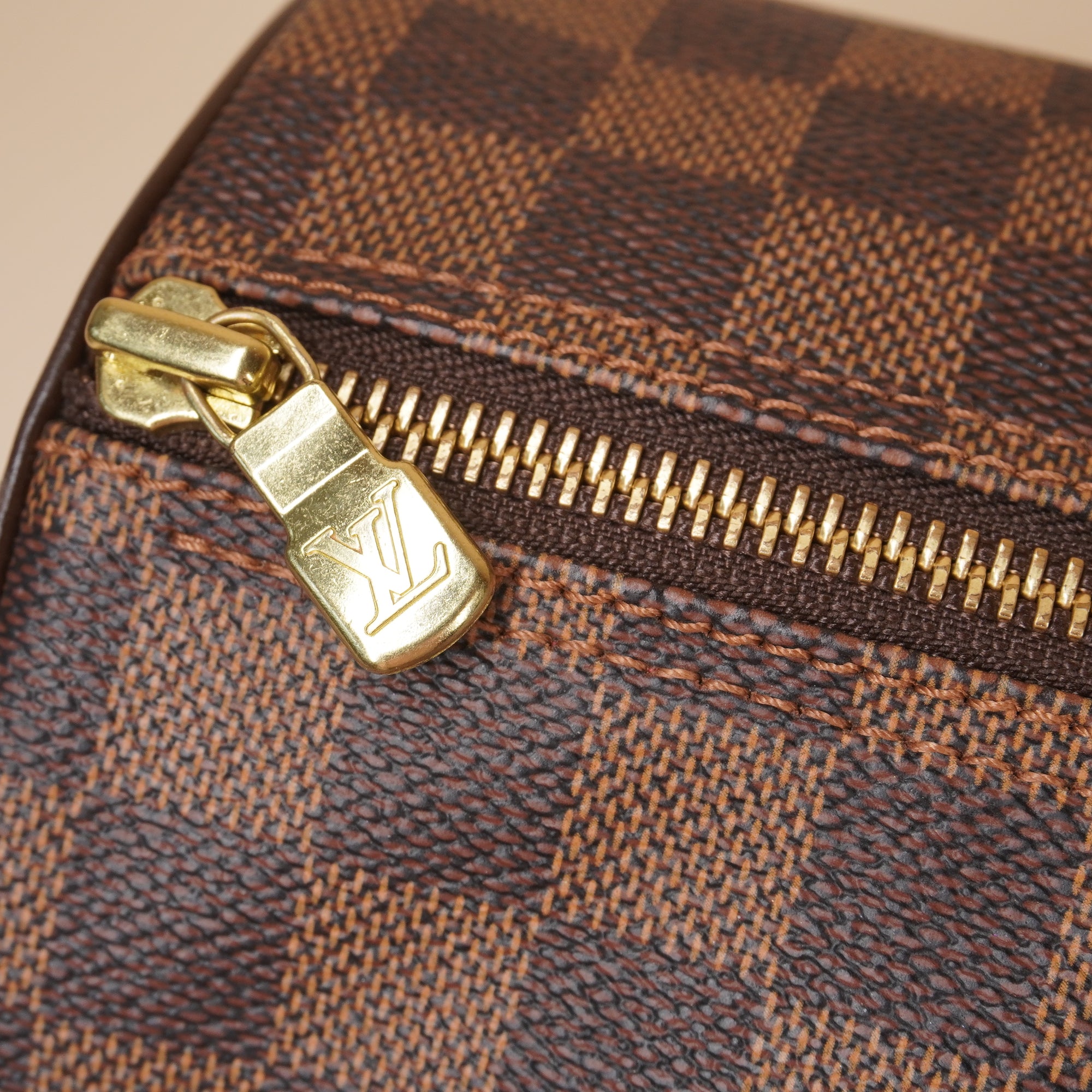 PRE-OWNED LV Damier Canvas Papillon 30 Bag and Accessory Pouch
