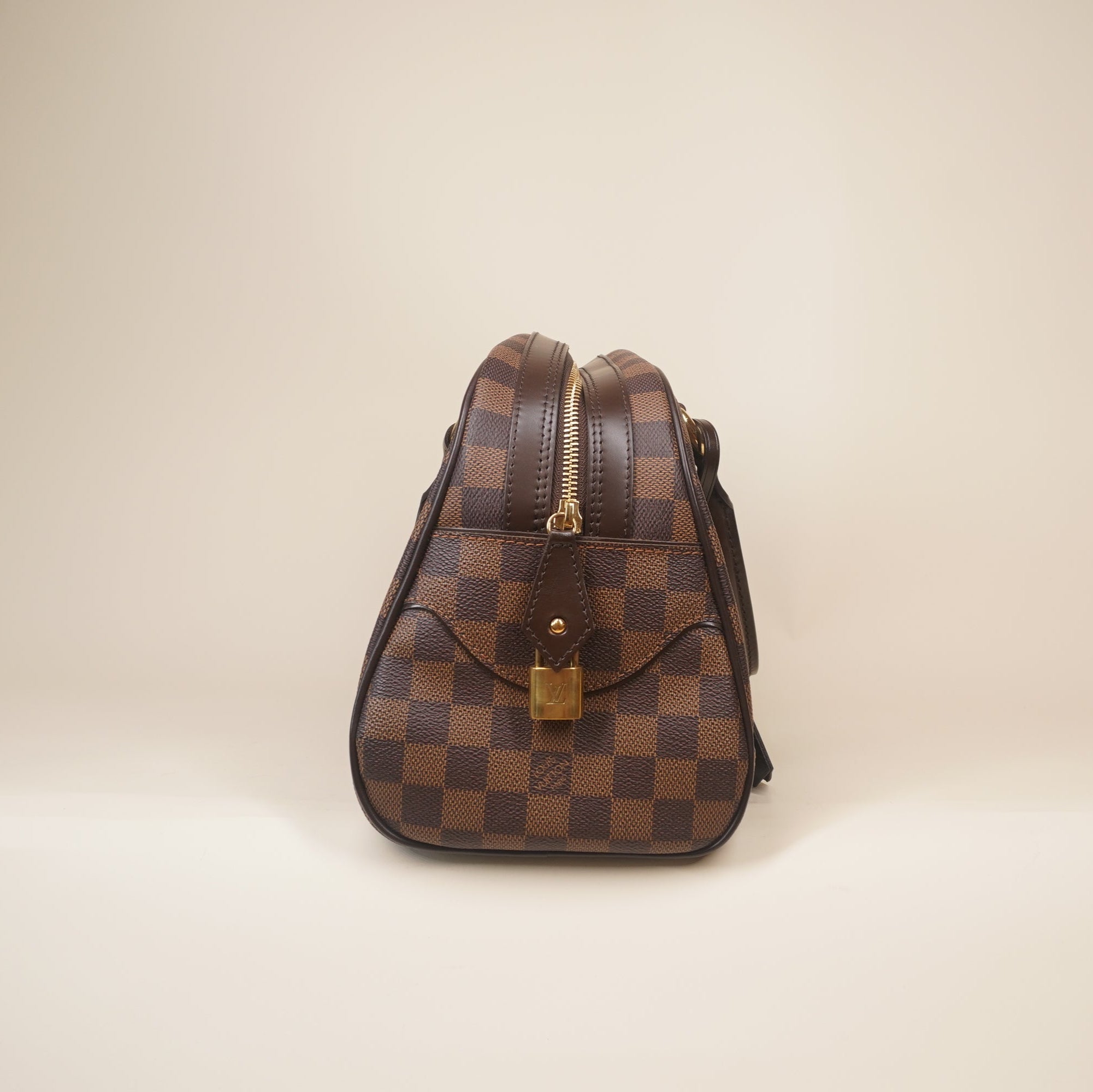 PRE-OWNED LV Damier Ebene Canvas Duomo Boston Bag